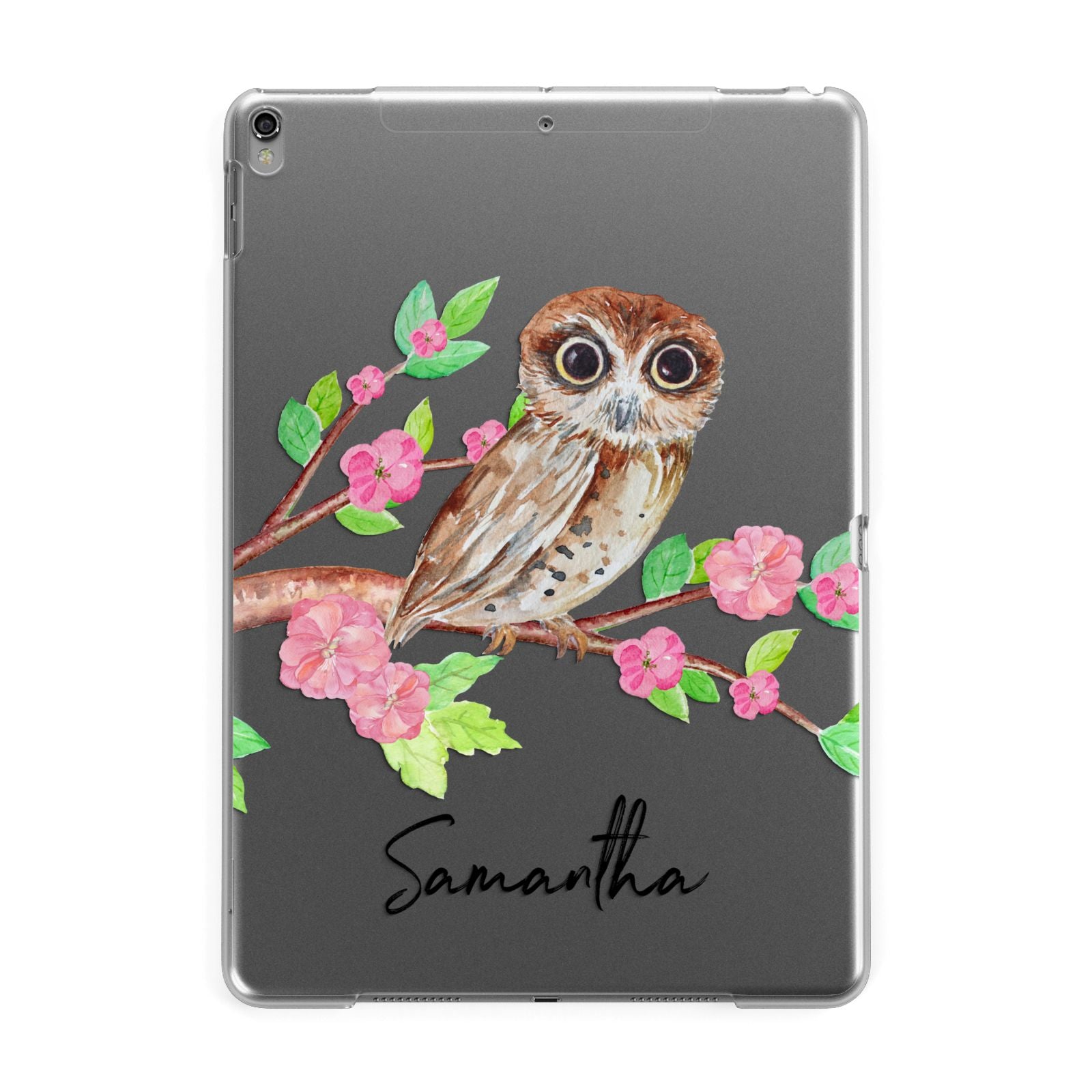 Personalised Owl Apple iPad Grey Case