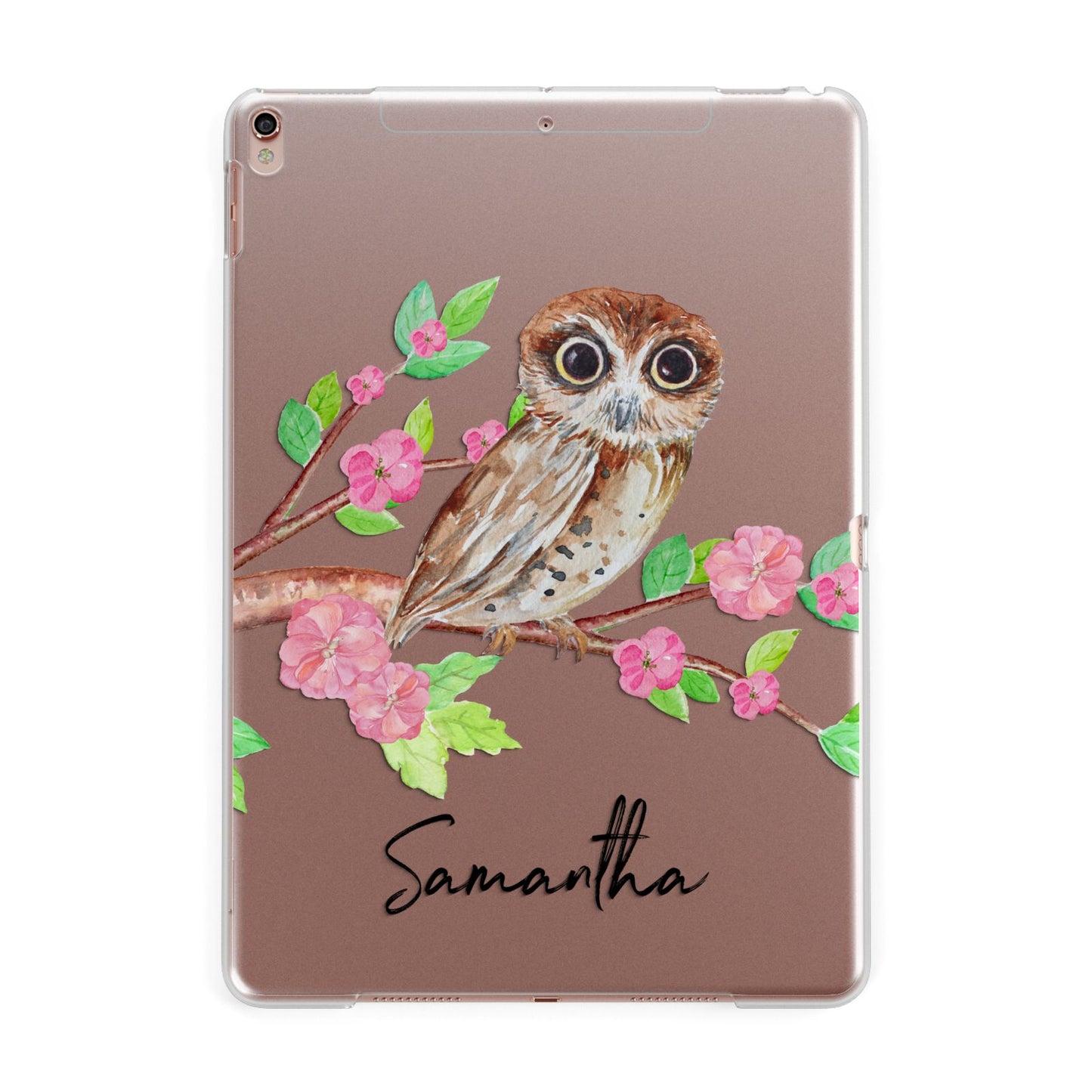 Personalised Owl Apple iPad Rose Gold Case