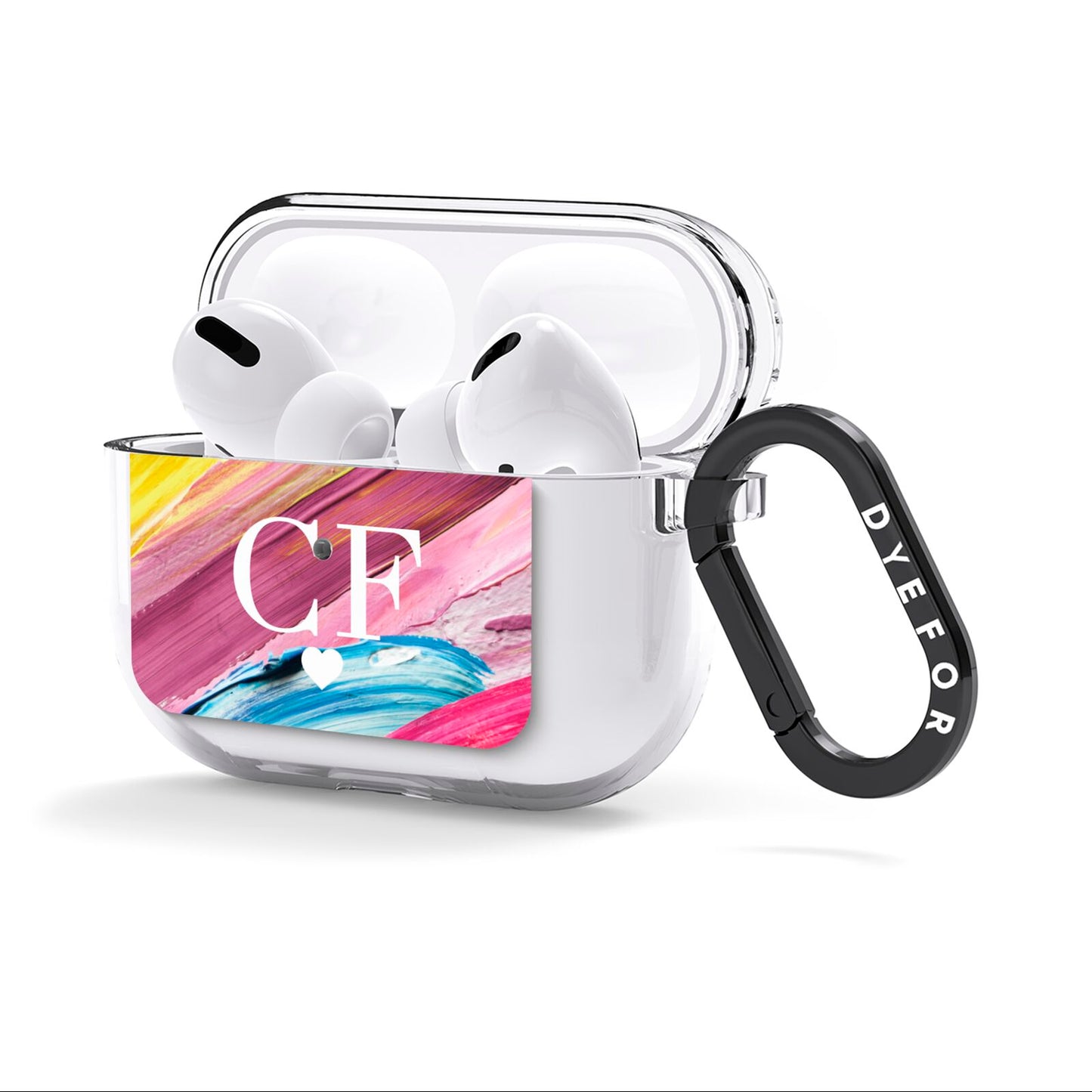 Personalised Paint Brush Initials AirPods Clear Case 3rd Gen Side Image