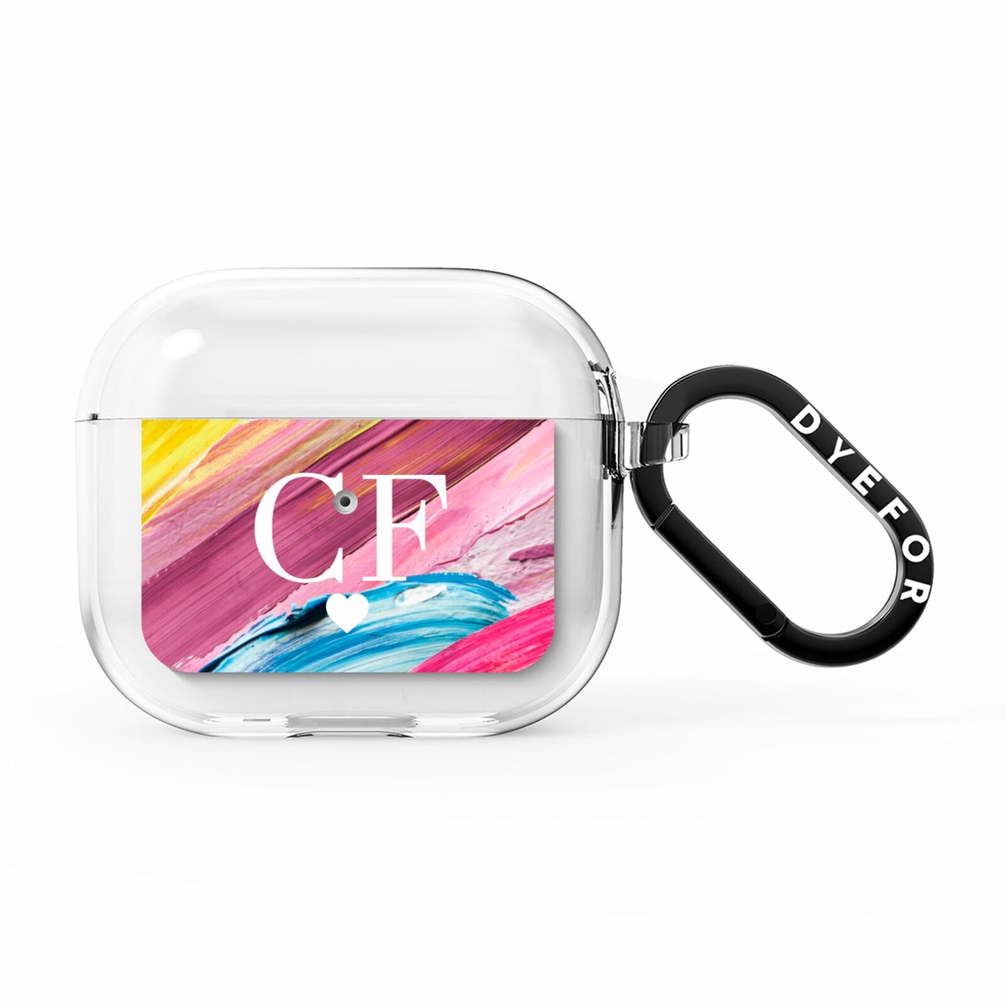 Personalised Paint Brush Initials AirPods Clear Case 3rd Gen