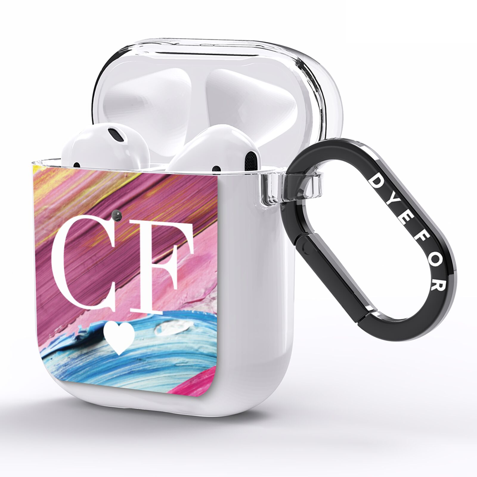 Personalised Paint Brush Initials AirPods Clear Case Side Image