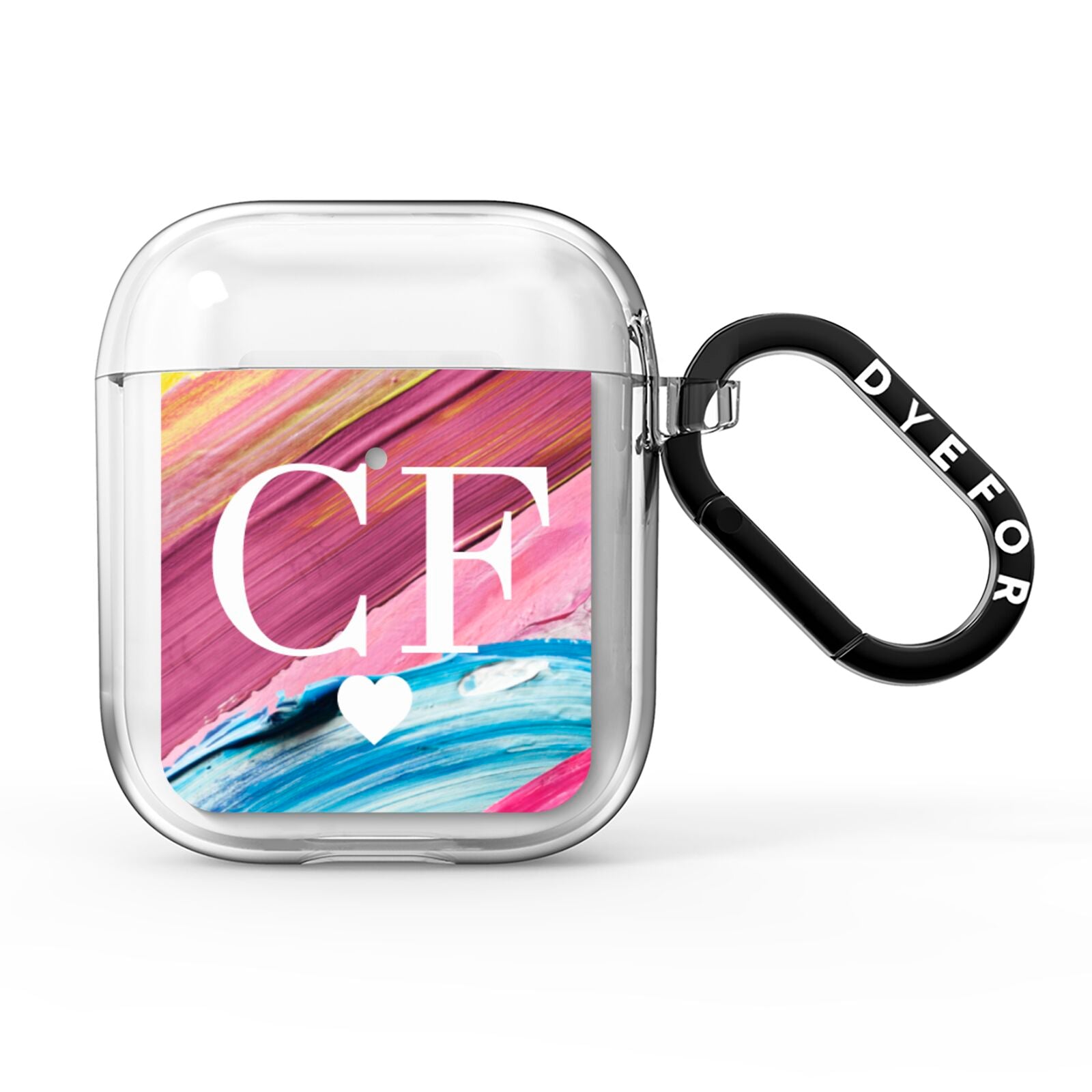 Personalised Paint Brush Initials AirPods Clear Case