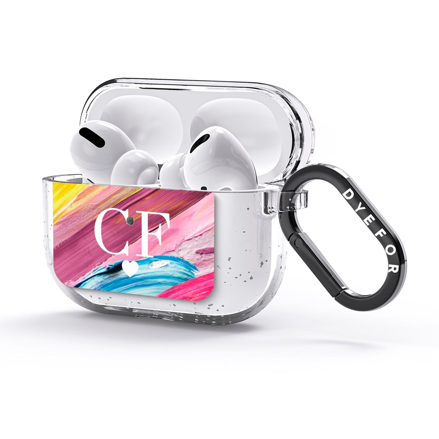 Personalised Paint Brush Initials AirPods Glitter Case 3rd Gen Side Image