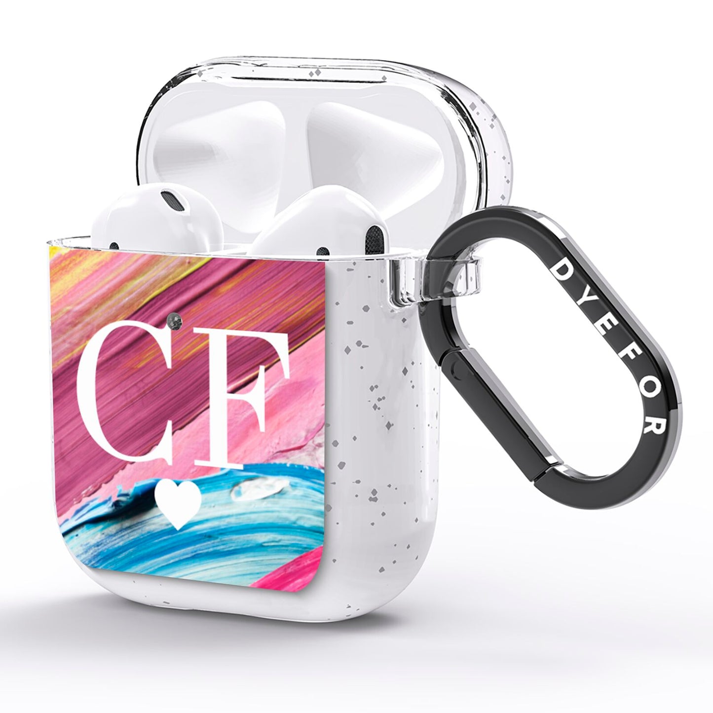 Personalised Paint Brush Initials AirPods Glitter Case Side Image