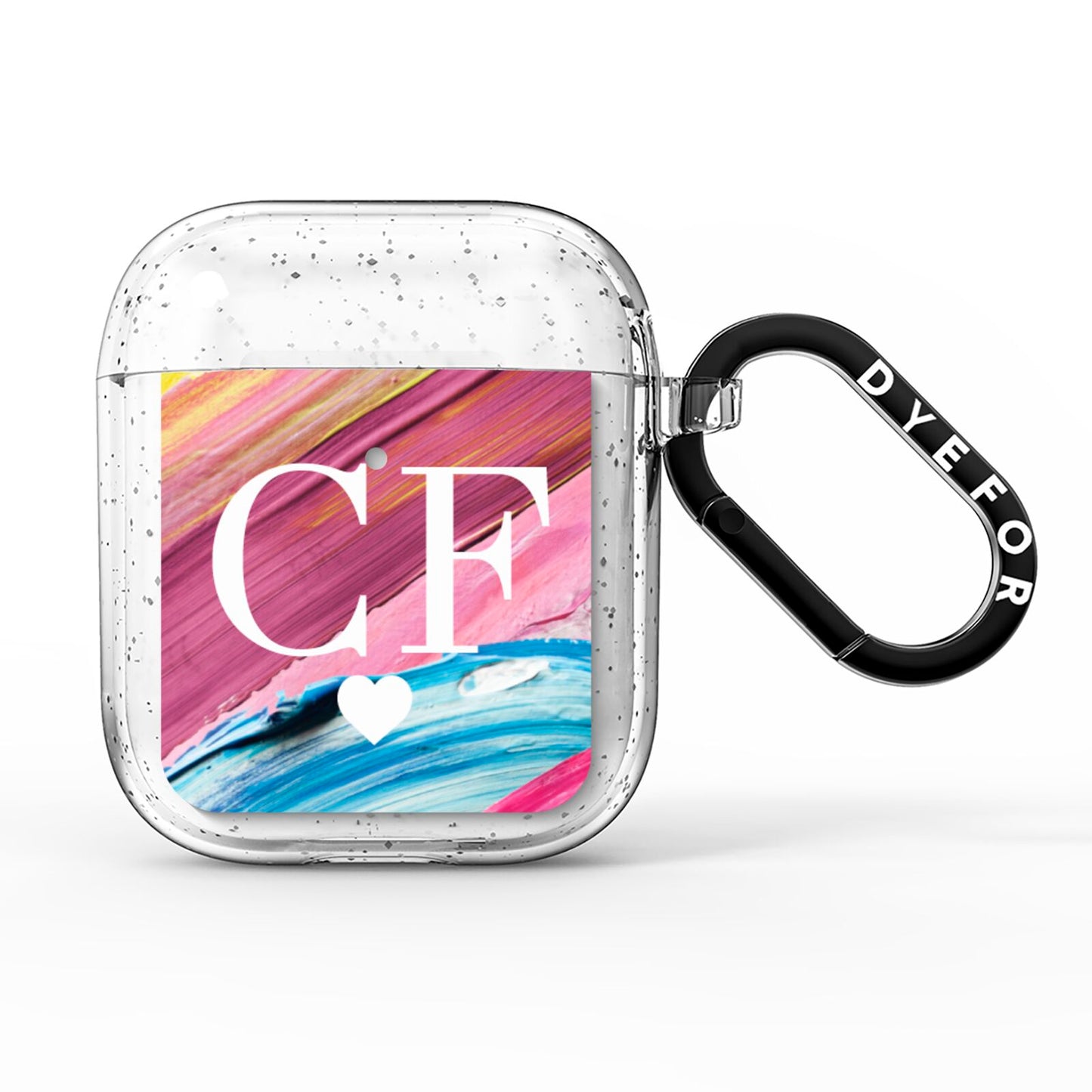 Personalised Paint Brush Initials AirPods Glitter Case