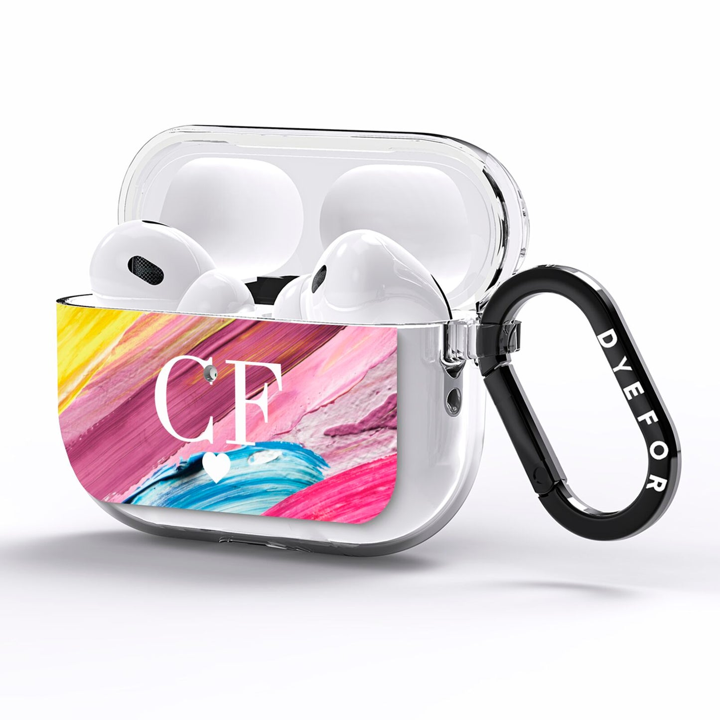 Personalised Paint Brush Initials AirPods Pro Clear Case Side Image