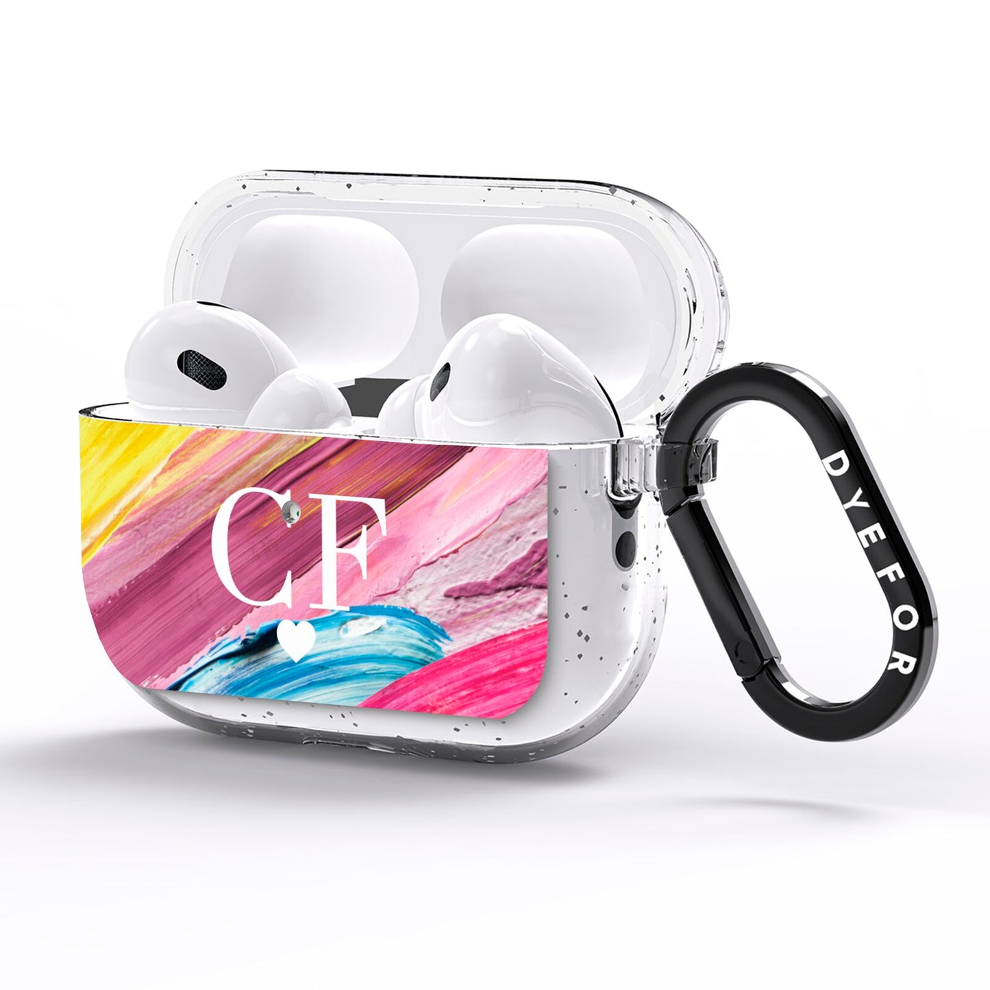 Personalised Paint Brush Initials AirPods Pro Glitter Case Side Image