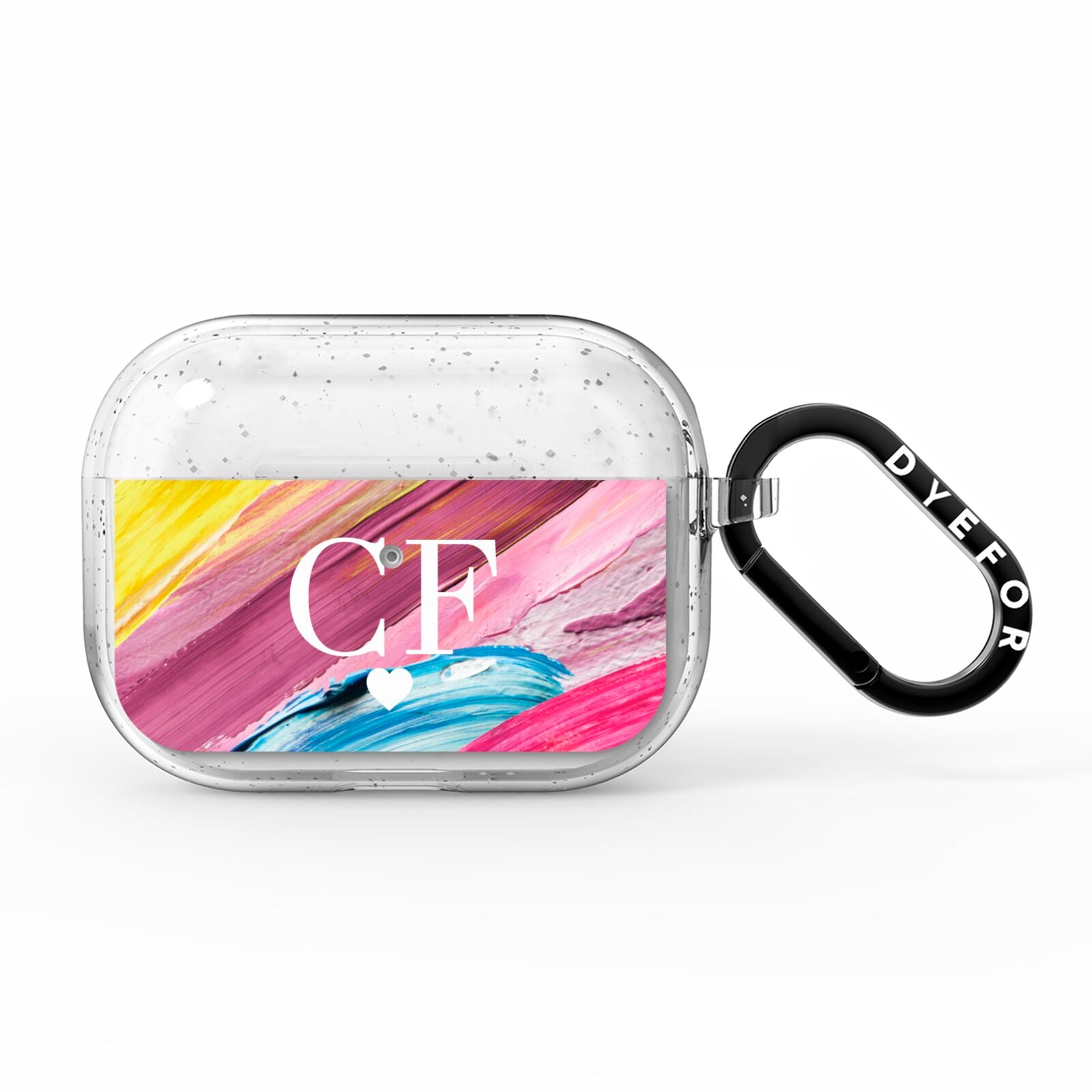 Personalised Paint Brush Initials AirPods Pro Glitter Case