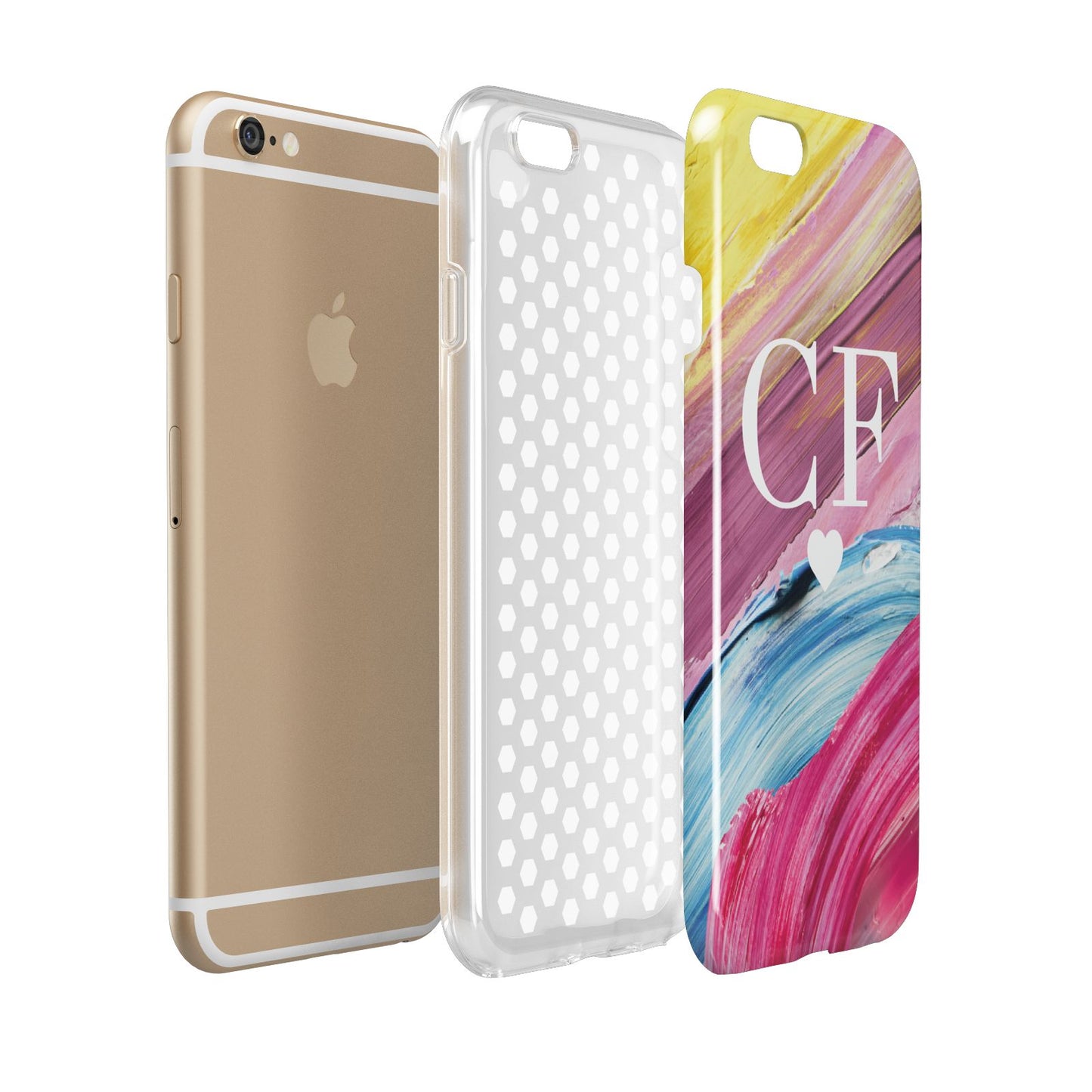 Personalised Paint Brush Initials Apple iPhone 6 3D Tough Case Expanded view