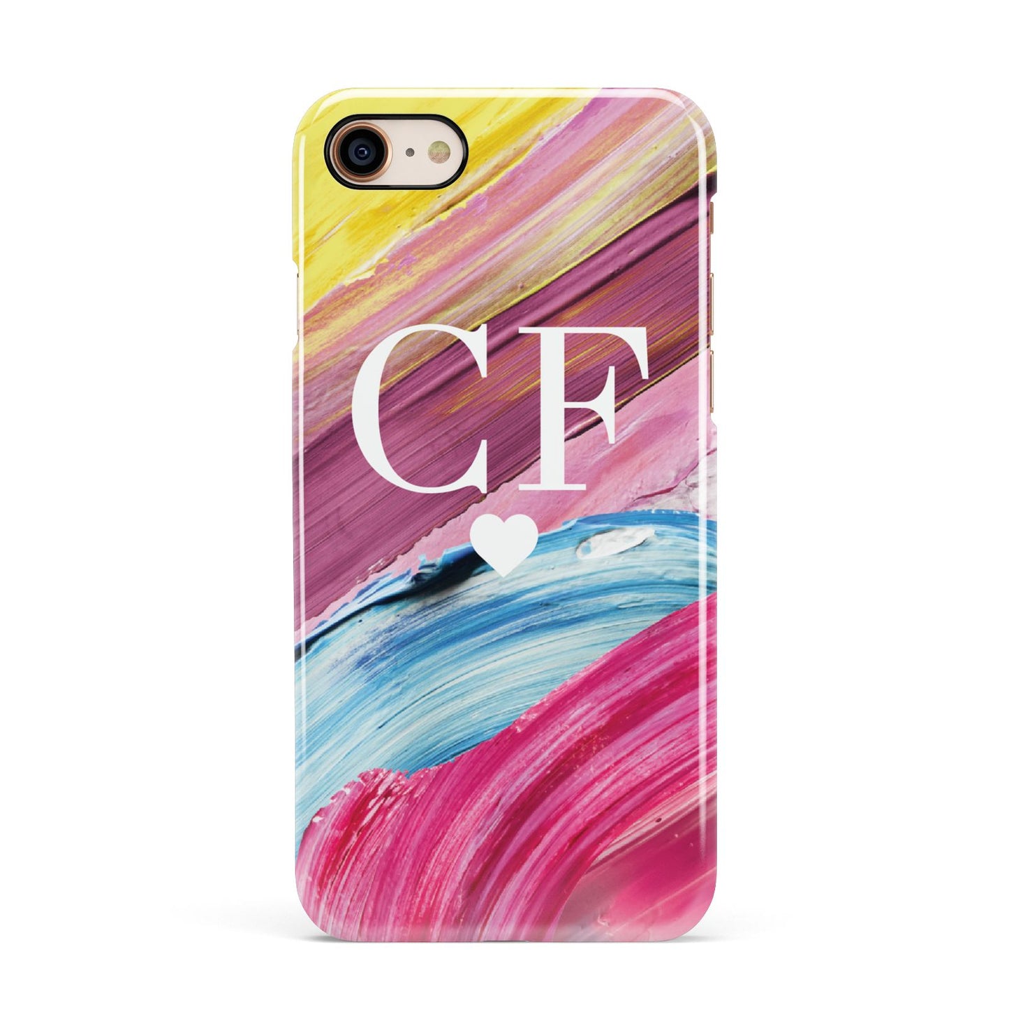 Personalised Paint Brush Initials Apple iPhone 7 8 3D Snap Case