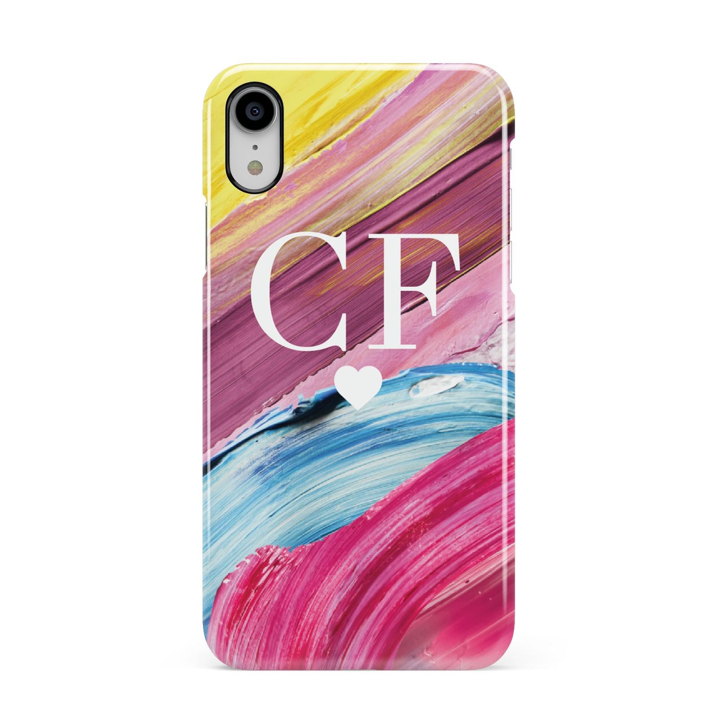 Personalised Paint Brush Initials Apple iPhone XR White 3D Snap Case