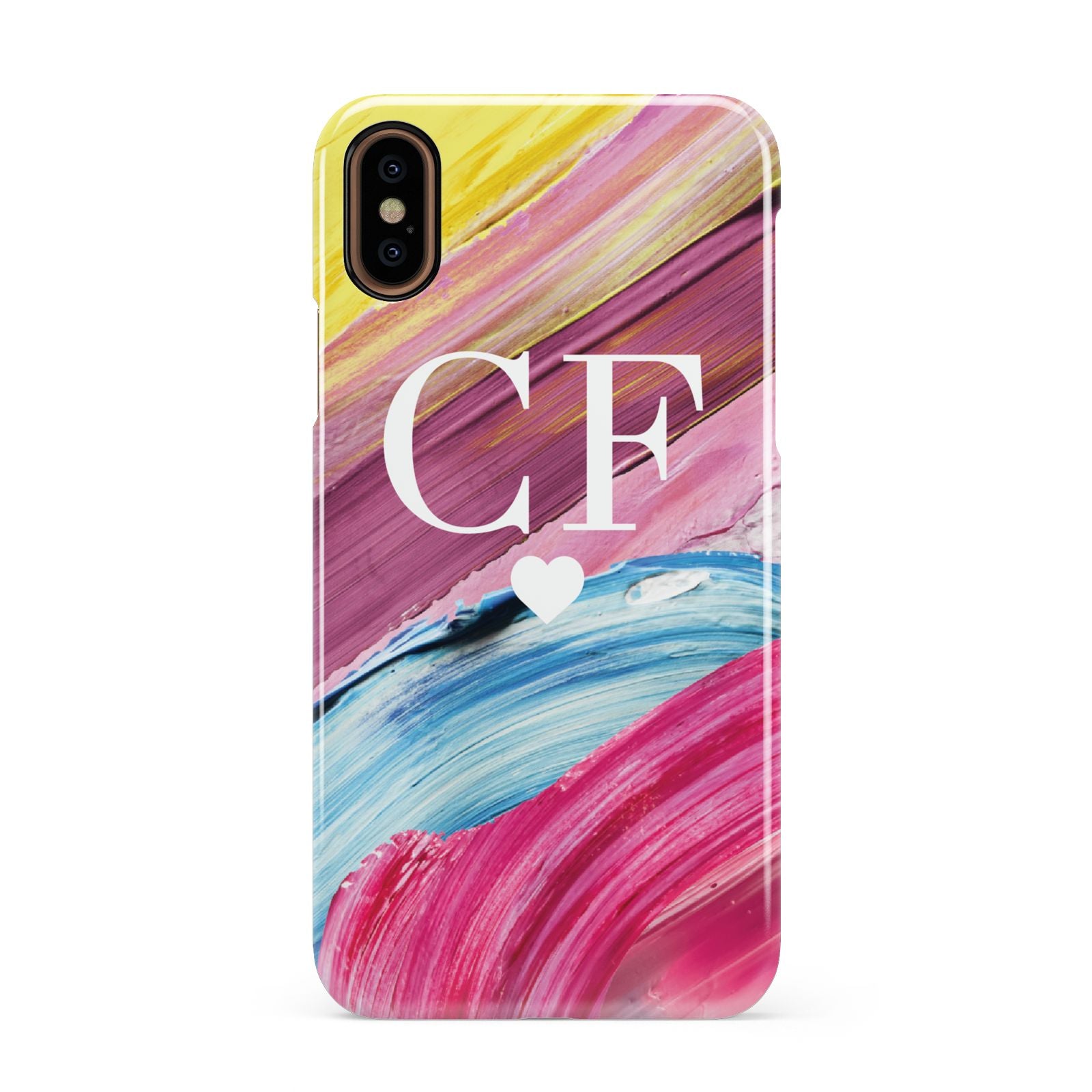 Personalised Paint Brush Initials Apple iPhone XS 3D Snap Case