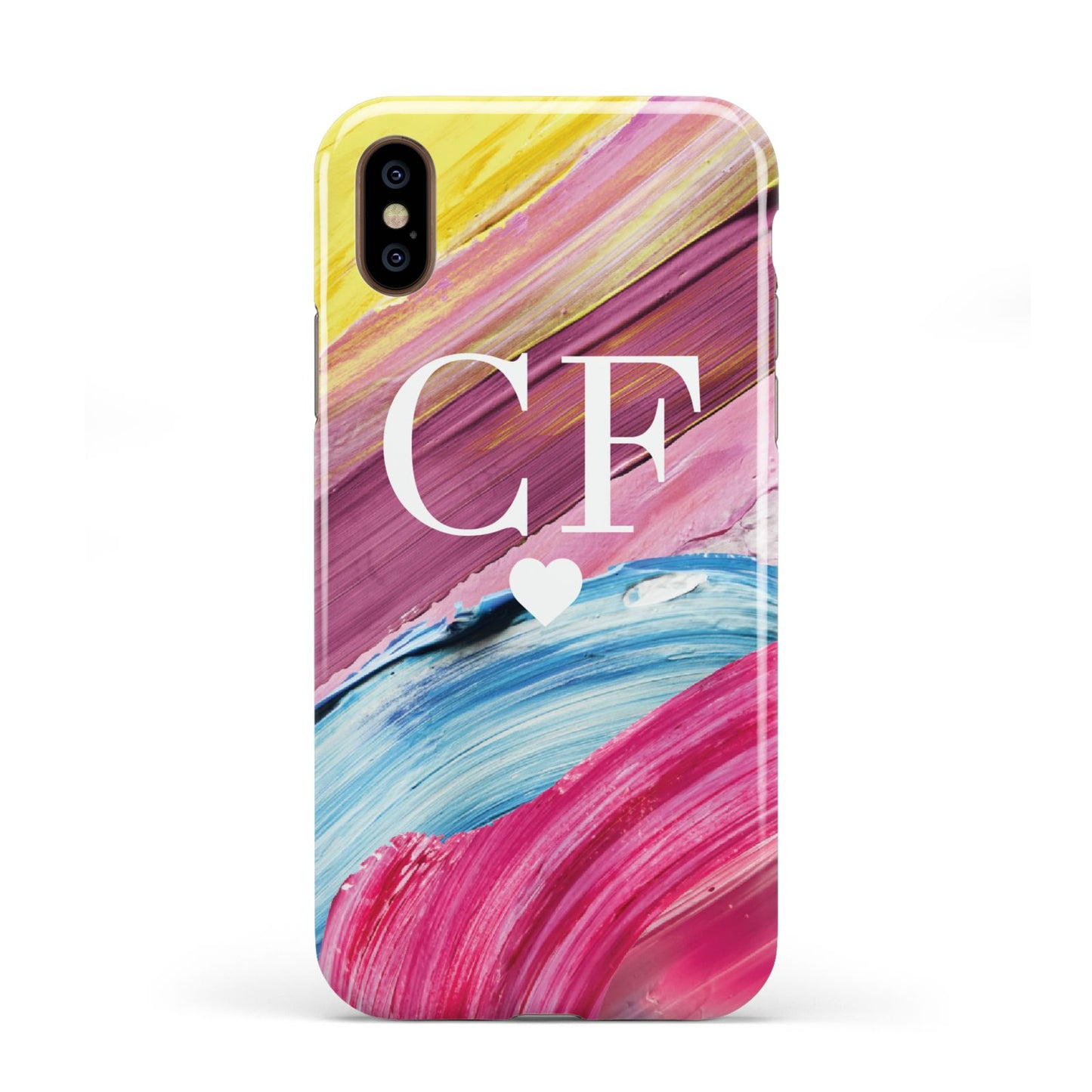 Personalised Paint Brush Initials Apple iPhone XS 3D Tough