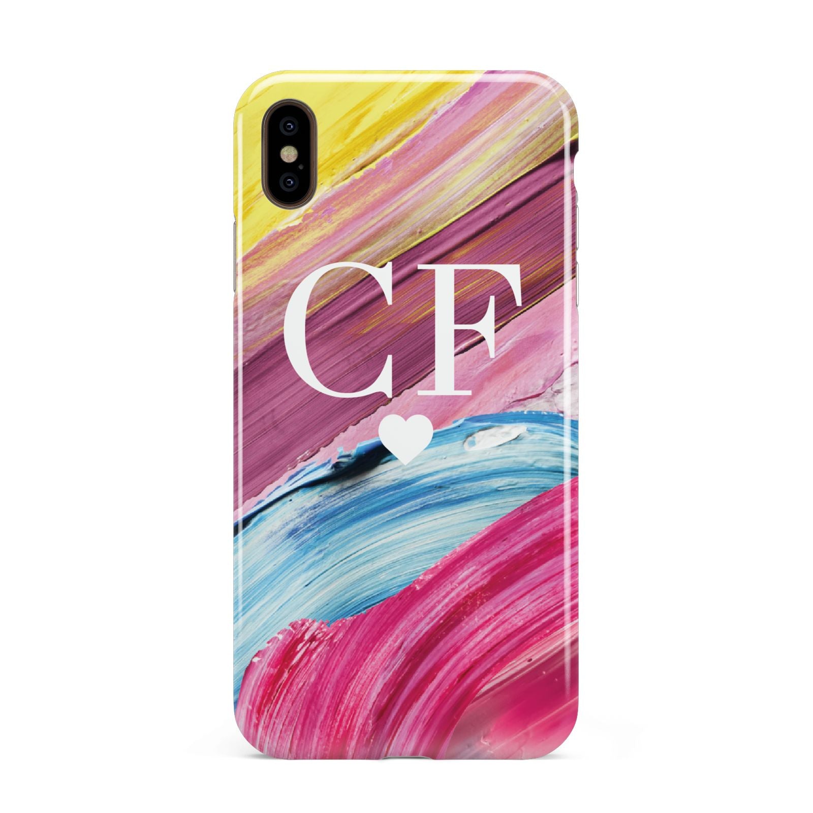 Personalised Paint Brush Initials Apple iPhone Xs Max 3D Tough Case