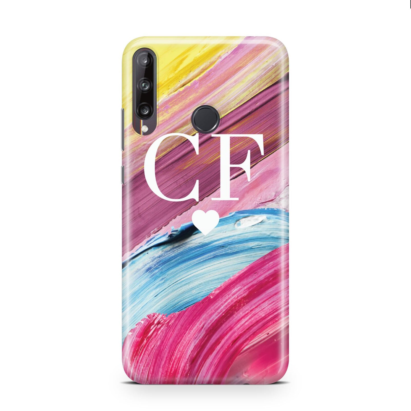 Personalised Paint Brush Initials Huawei P40 Lite E Phone Case