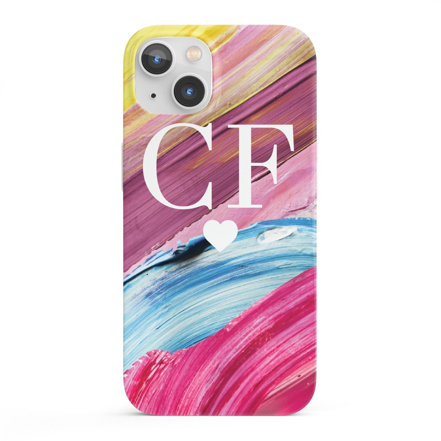 Personalised Paint Brush Initials iPhone 13 Full Wrap 3D Snap Case