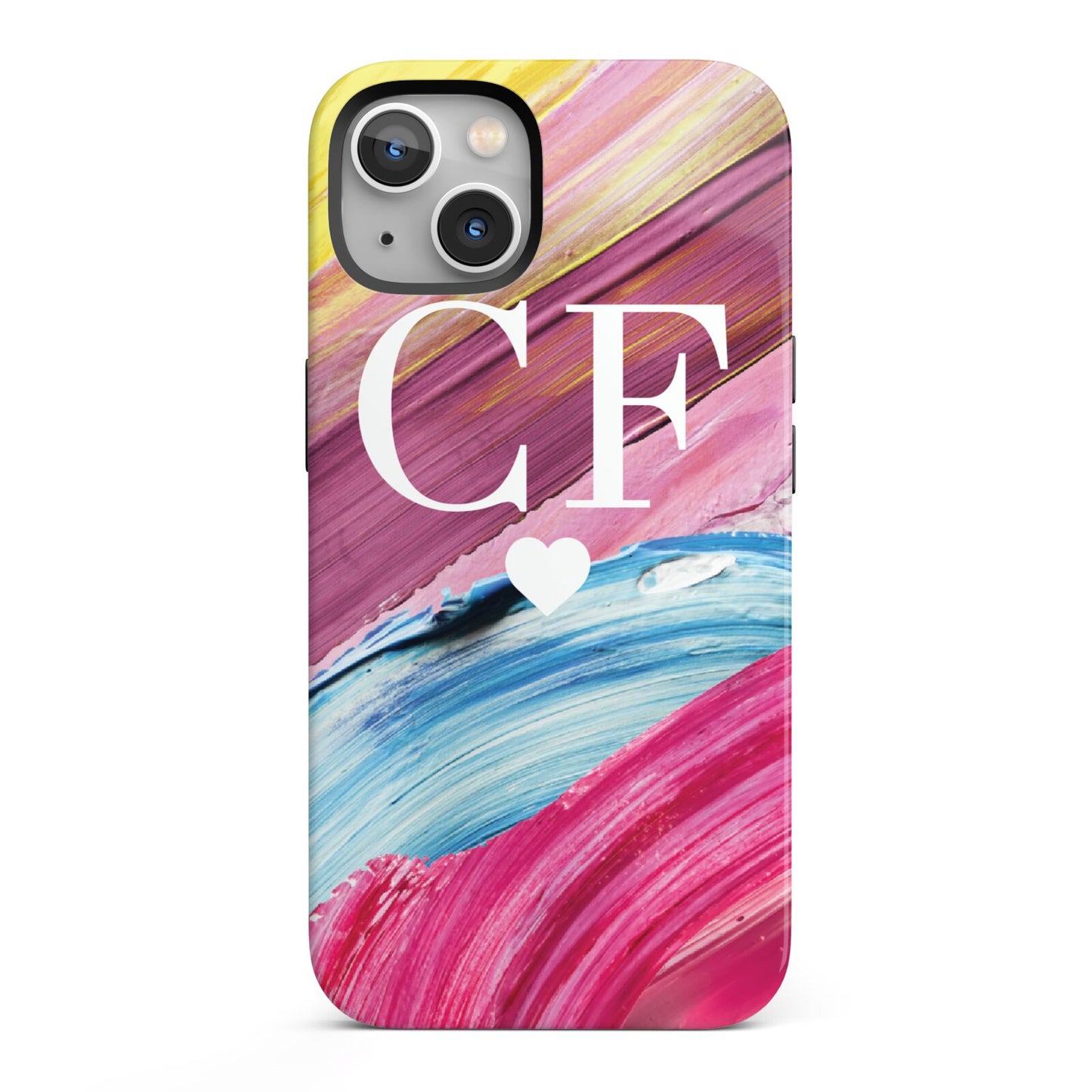 Personalised Paint Brush Initials iPhone 13 Full Wrap 3D Tough Case