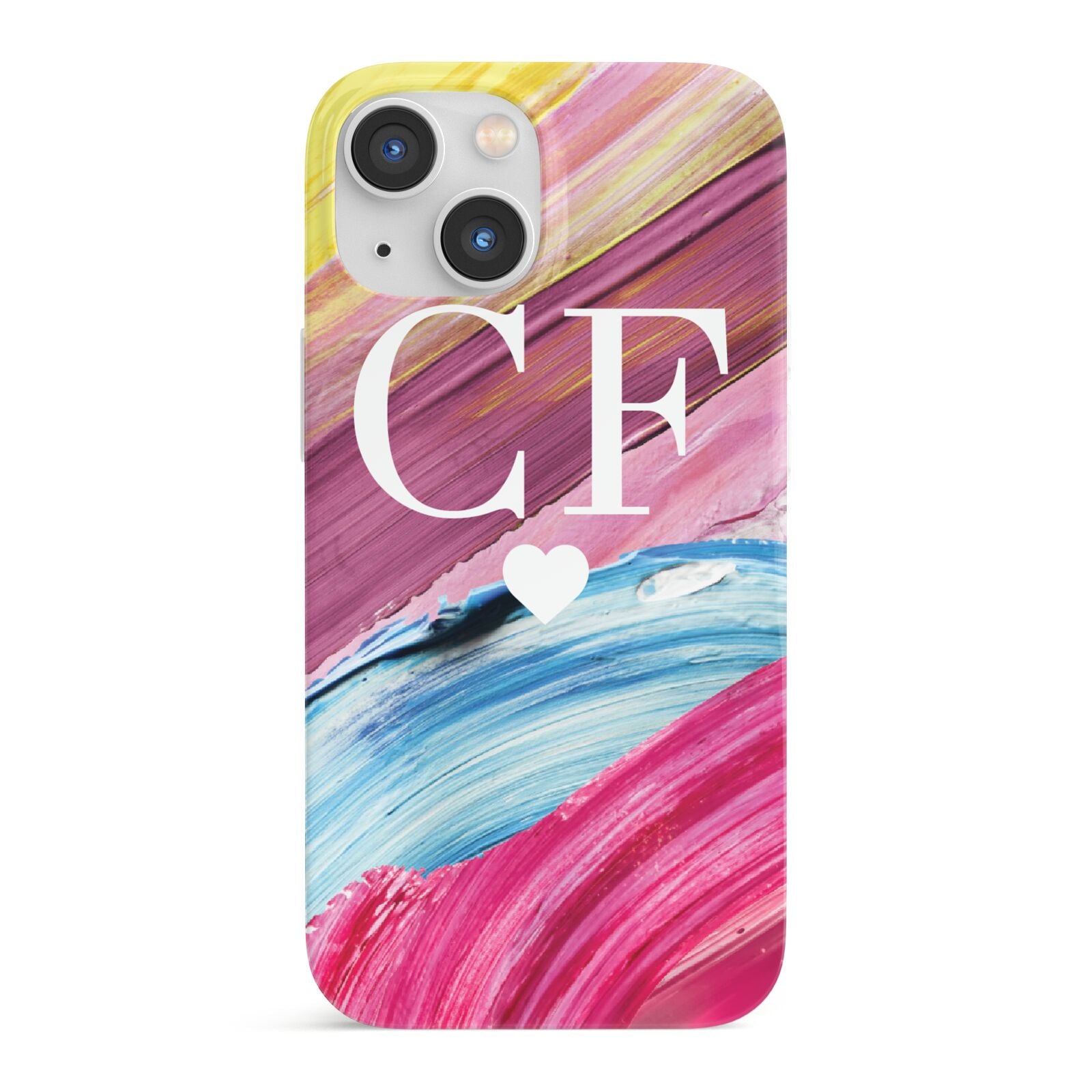 Personalised Paint Brush Initials iPhone 13 Mini Full Wrap 3D Snap Case