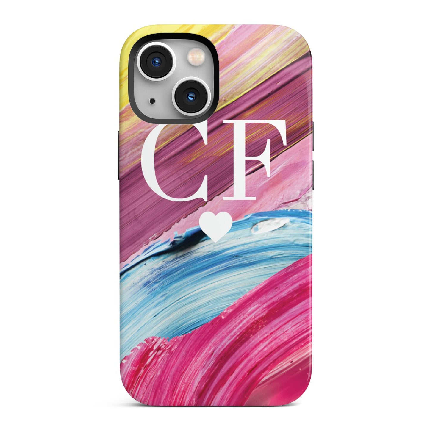 Personalised Paint Brush Initials iPhone 13 Mini Full Wrap 3D Tough Case