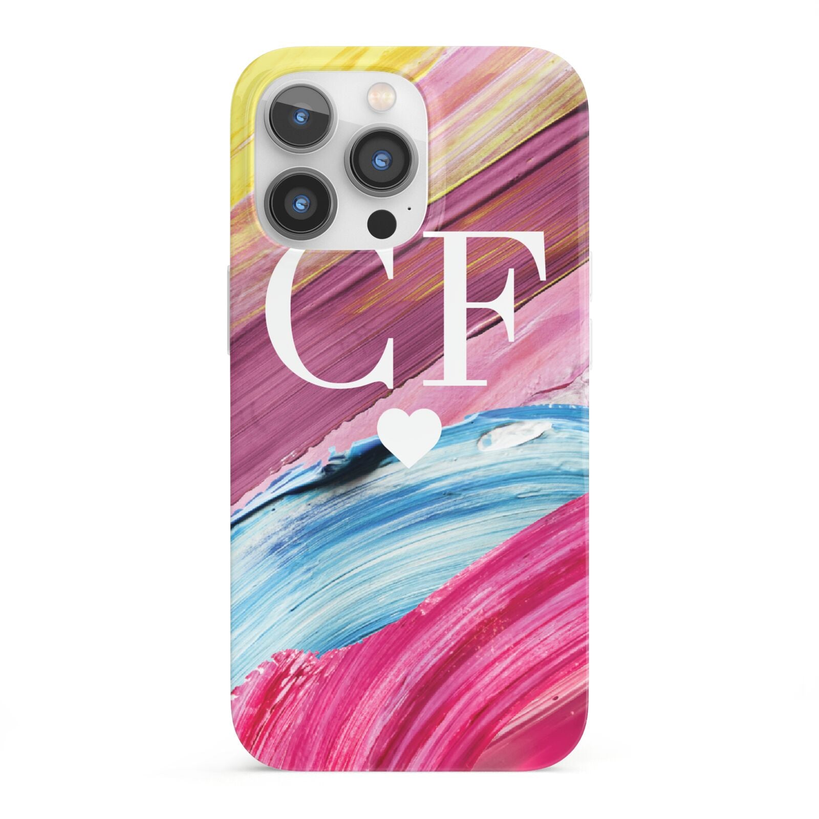 Personalised Paint Brush Initials iPhone 13 Pro Full Wrap 3D Snap Case