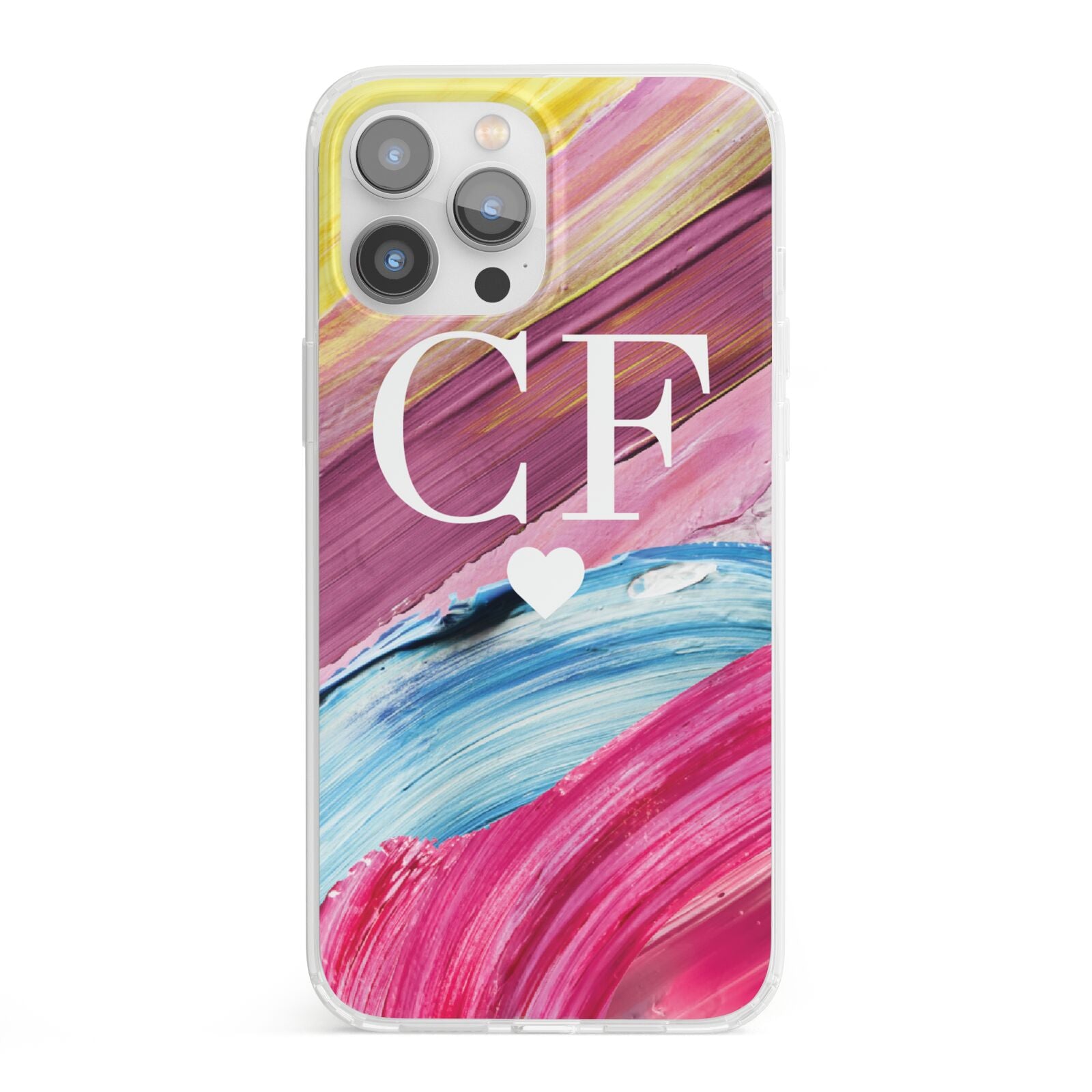 Personalised Paint Brush Initials iPhone 13 Pro Max Clear Bumper Case