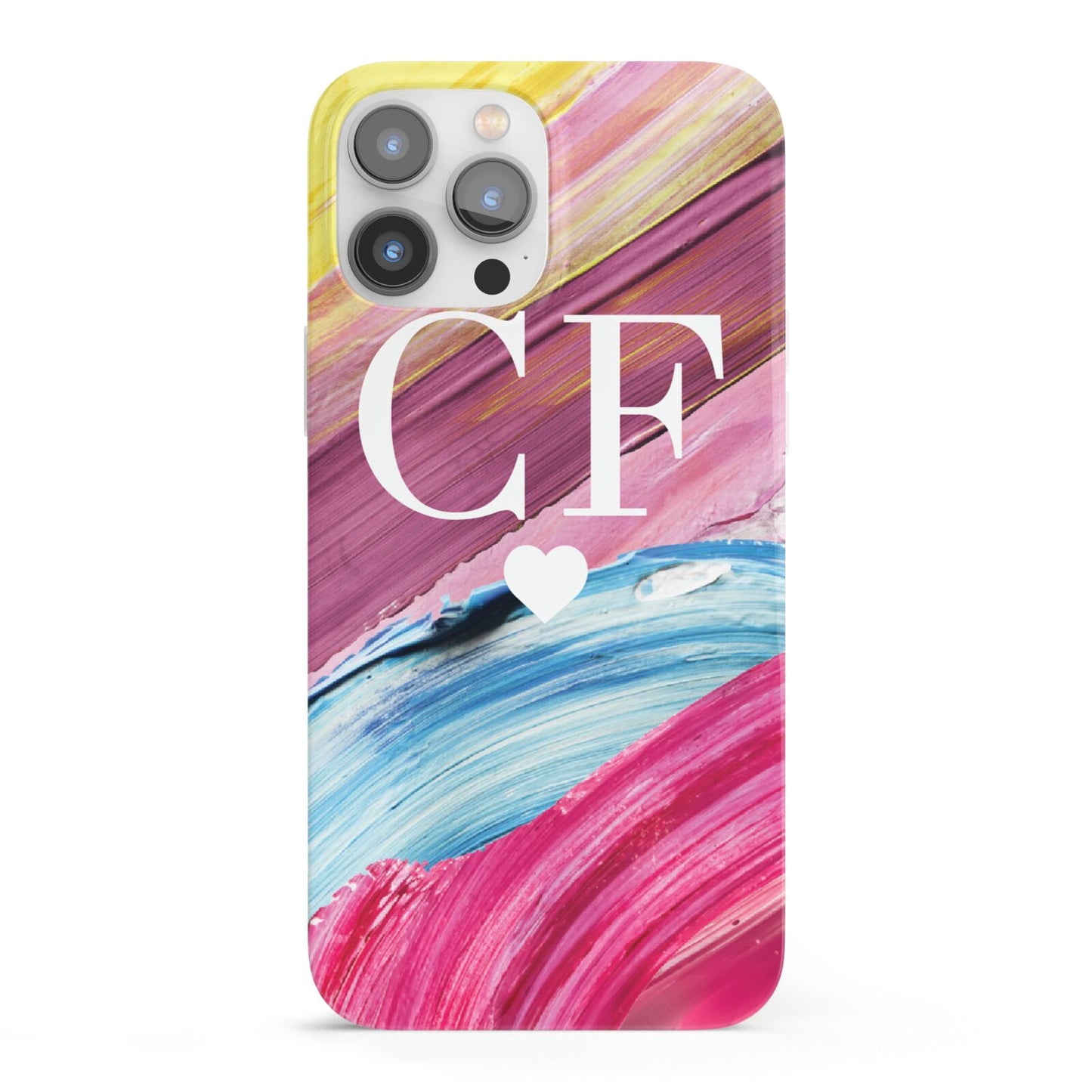 Personalised Paint Brush Initials iPhone 13 Pro Max Full Wrap 3D Snap Case