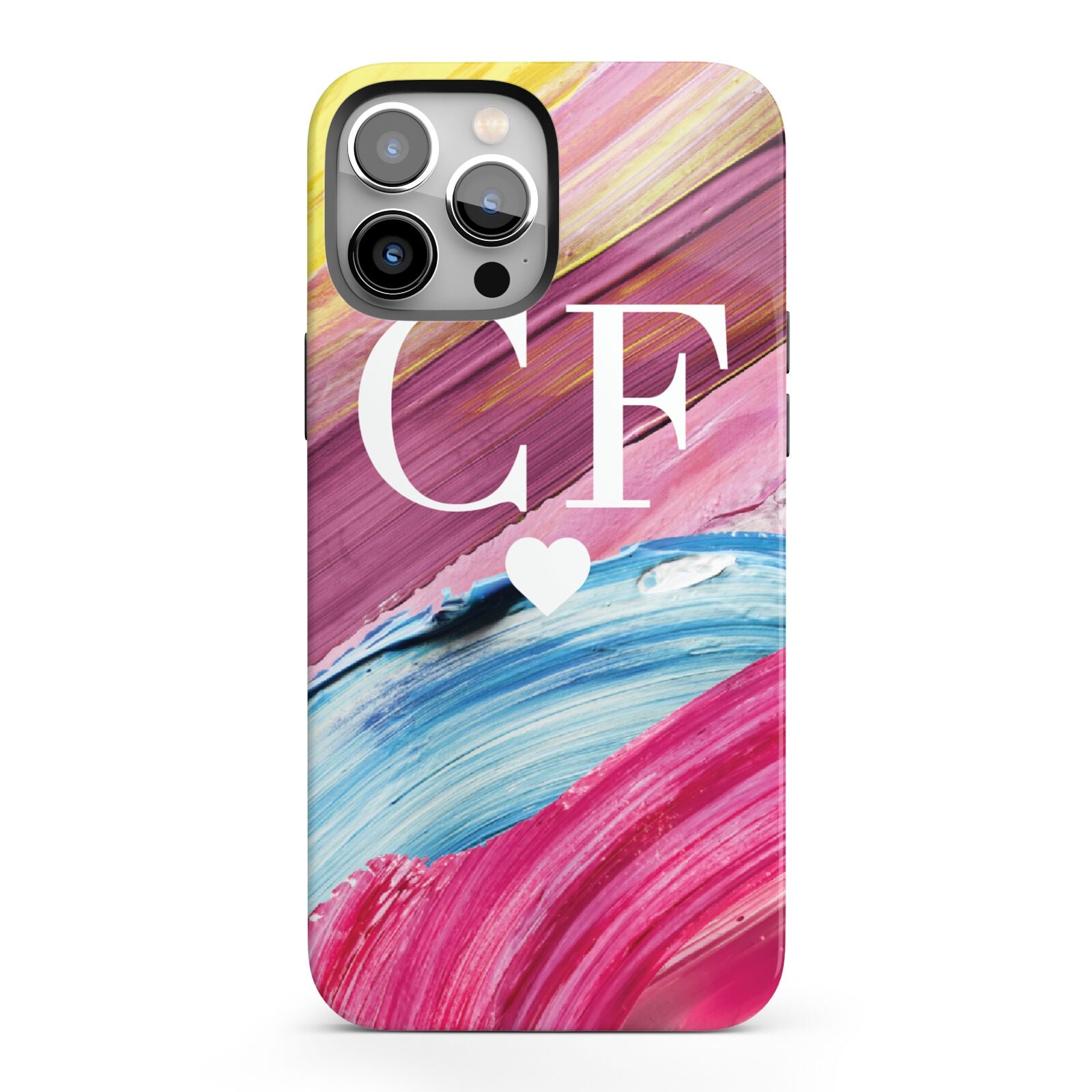 Personalised Paint Brush Initials iPhone 13 Pro Max Full Wrap 3D Tough Case