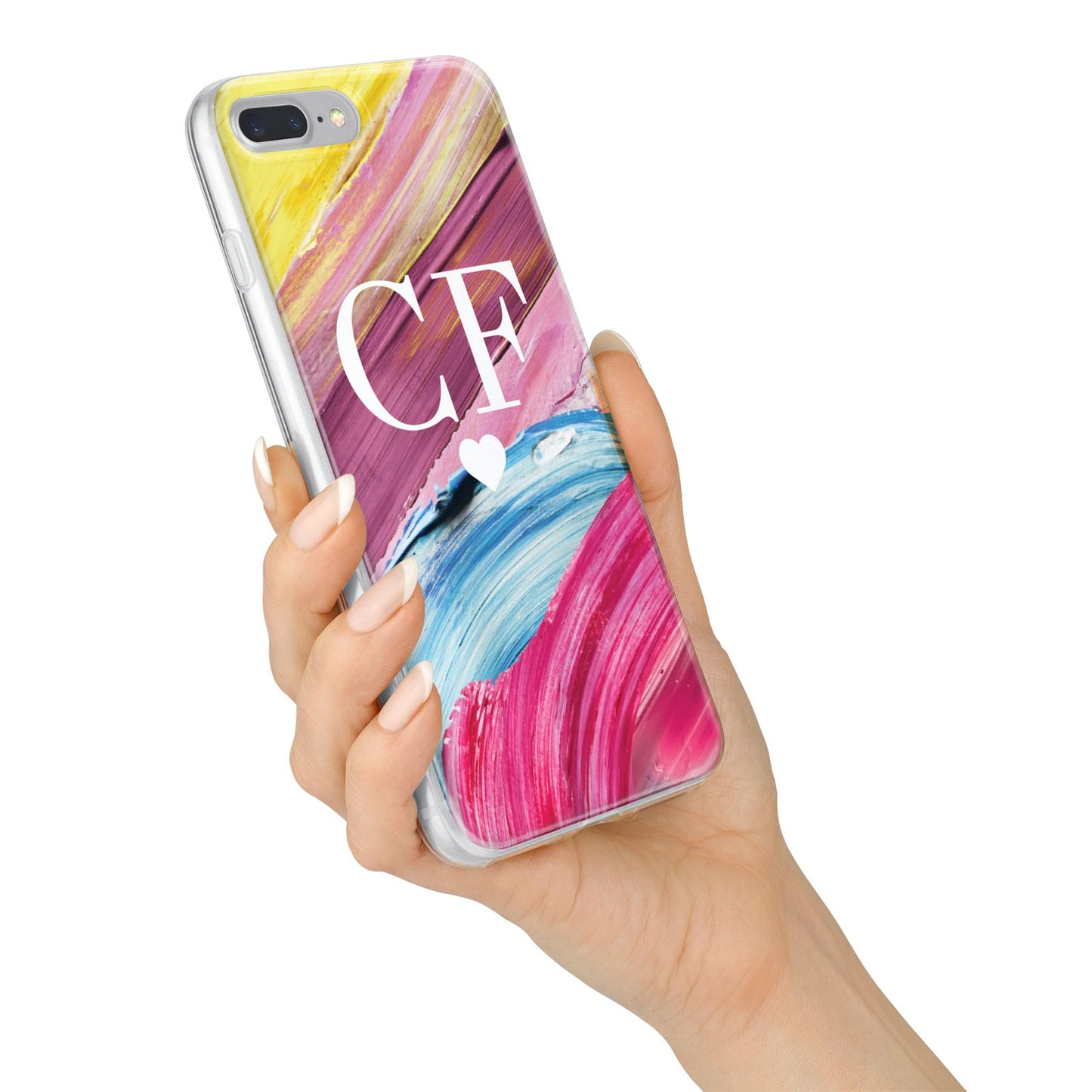 Personalised Paint Brush Initials iPhone 7 Plus Bumper Case on Silver iPhone Alternative Image