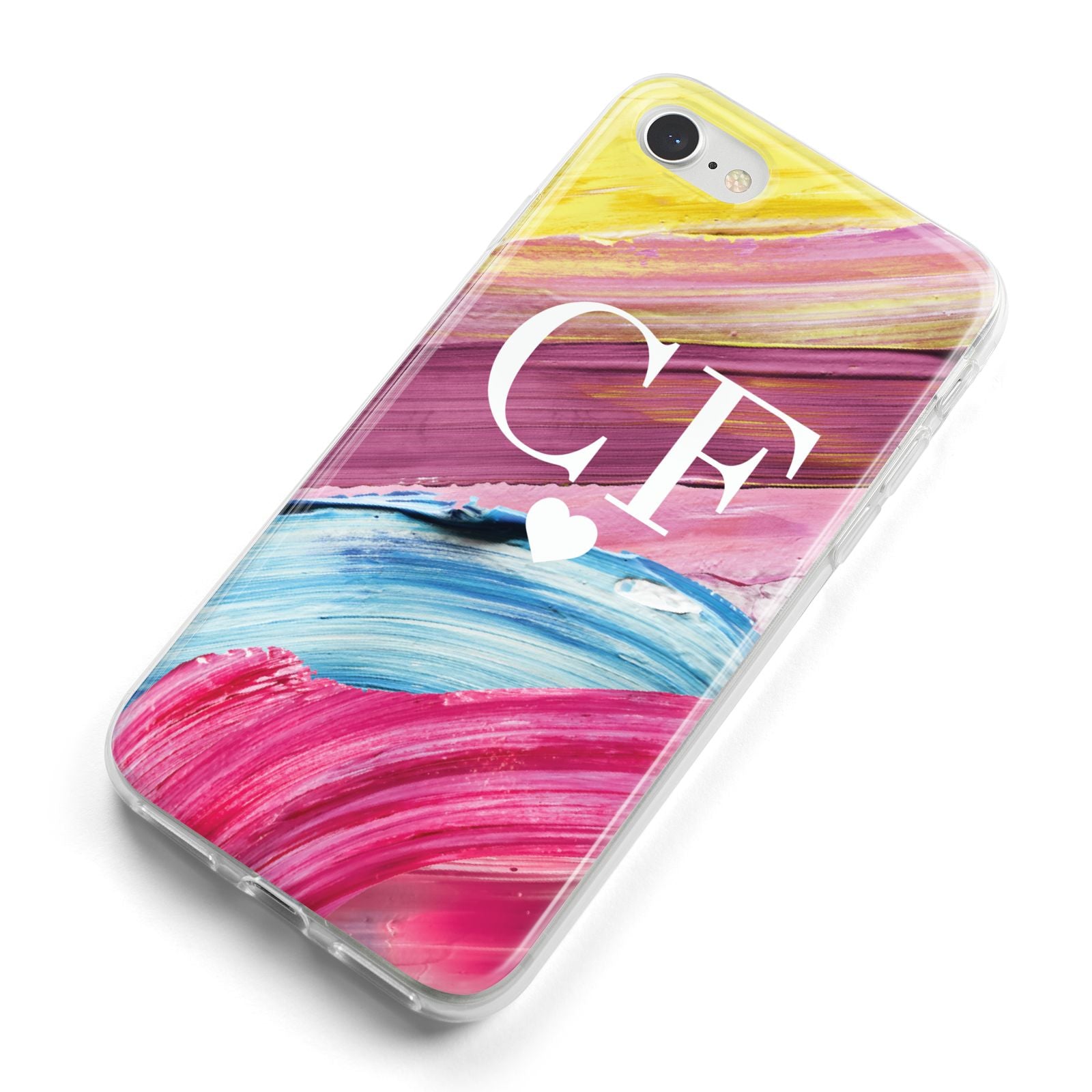 Personalised Paint Brush Initials iPhone 8 Bumper Case on Silver iPhone Alternative Image