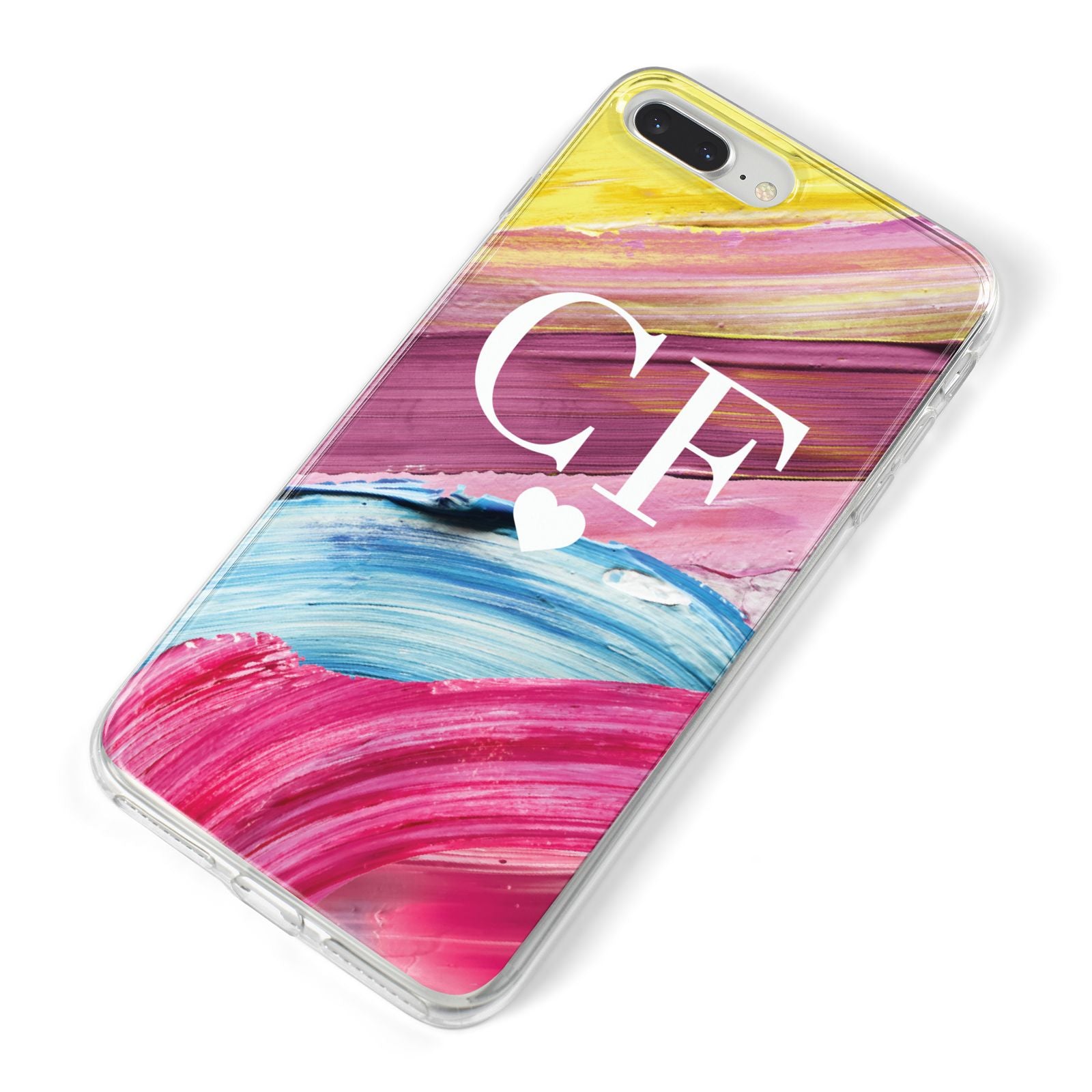 Personalised Paint Brush Initials iPhone 8 Plus Bumper Case on Silver iPhone Alternative Image