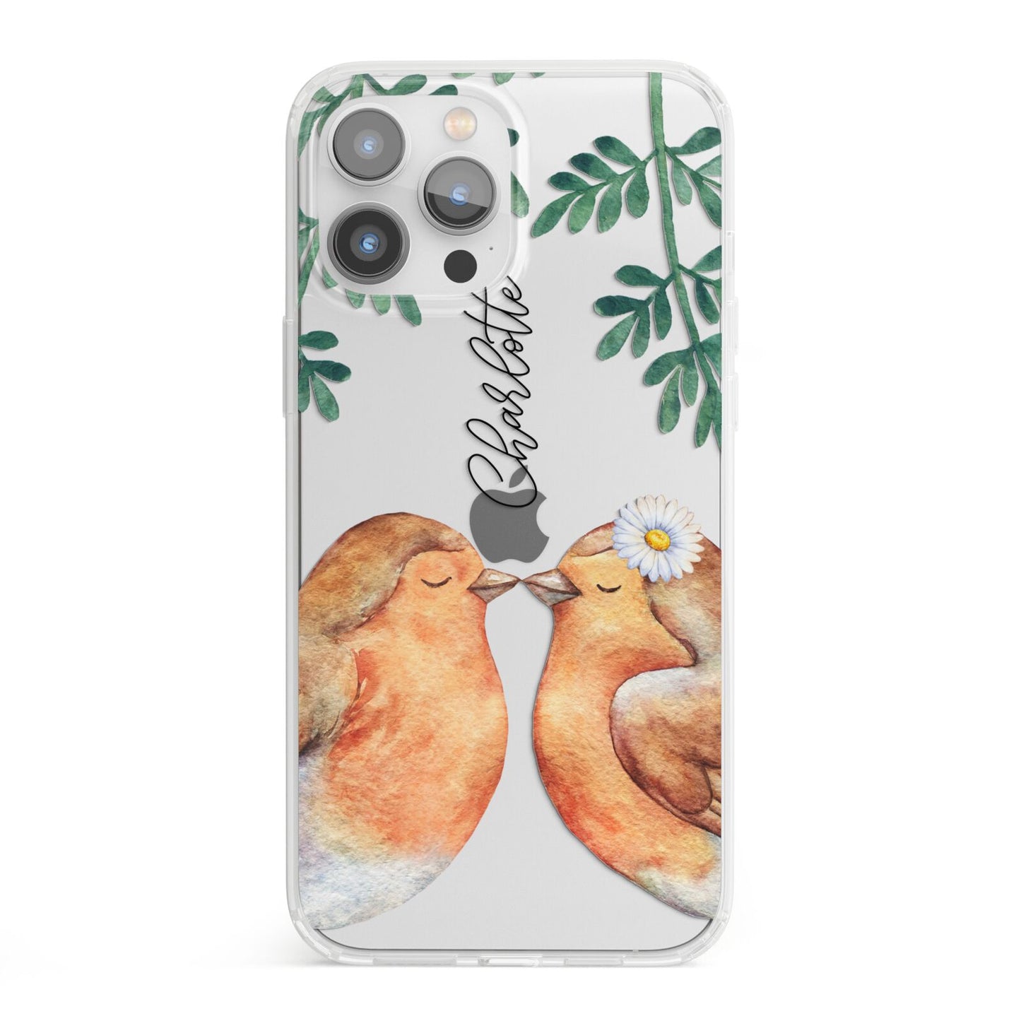 Personalised Pair of Robins iPhone 13 Pro Max Clear Bumper Case