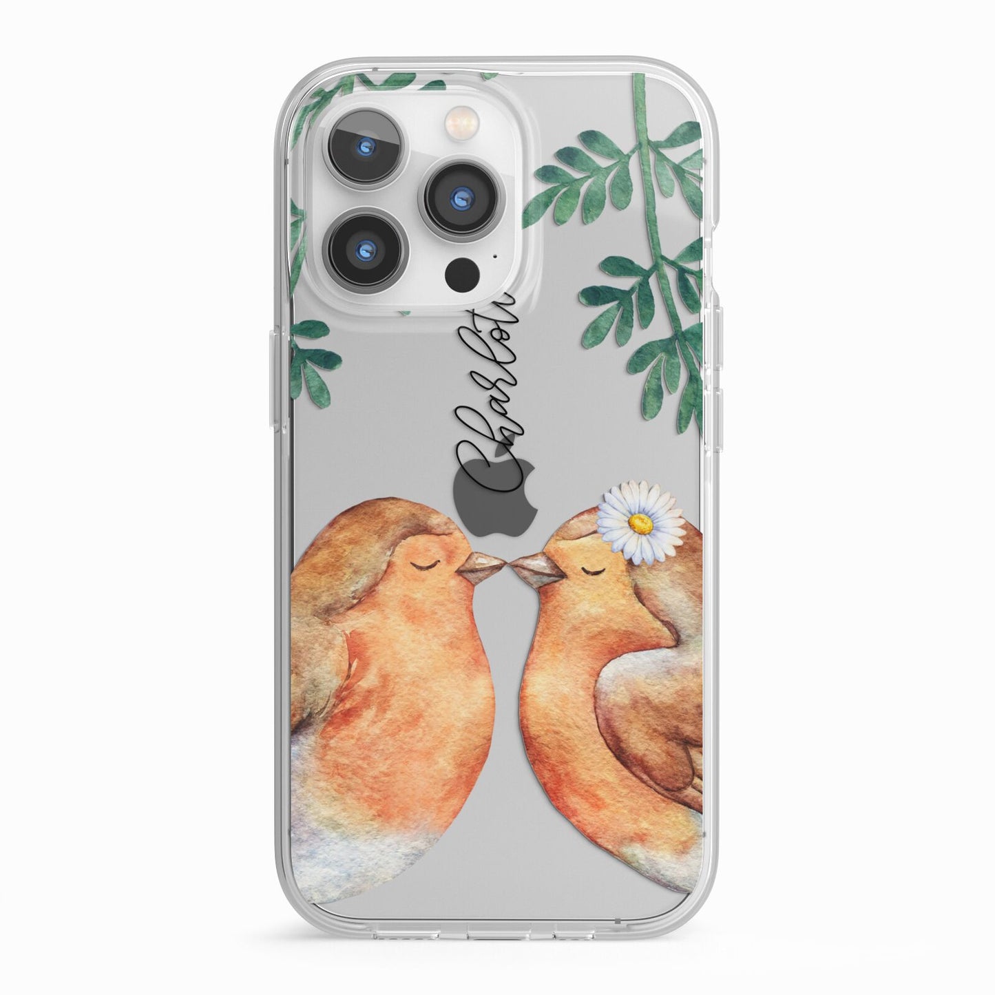 Personalised Pair of Robins iPhone 13 Pro TPU Impact Case with White Edges