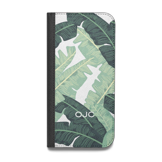 Personalised Palm Banana Leaf Vegan Leather Flip Samsung Case