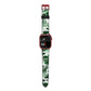 Personalised Palm Monstera Leaf Tropical Print Apple Watch Strap Size 38mm with Red Hardware