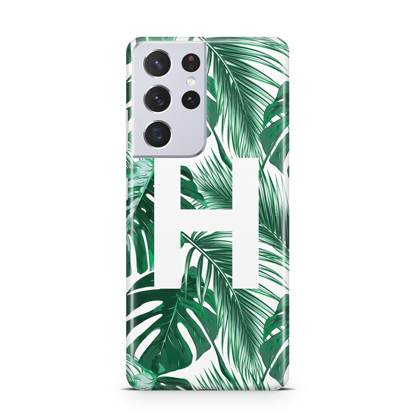 Personalised Palm Monstera Leaf Tropical Print Samsung S21 Ultra Case