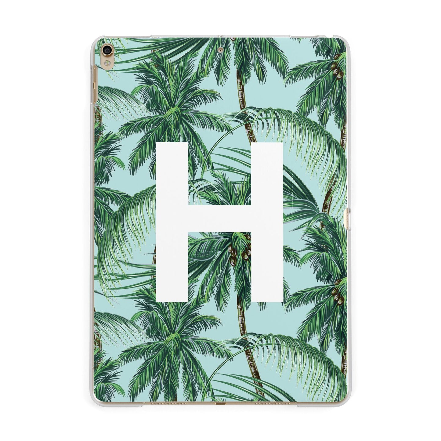 Personalised Palm Tree Tropical Apple iPad Gold Case