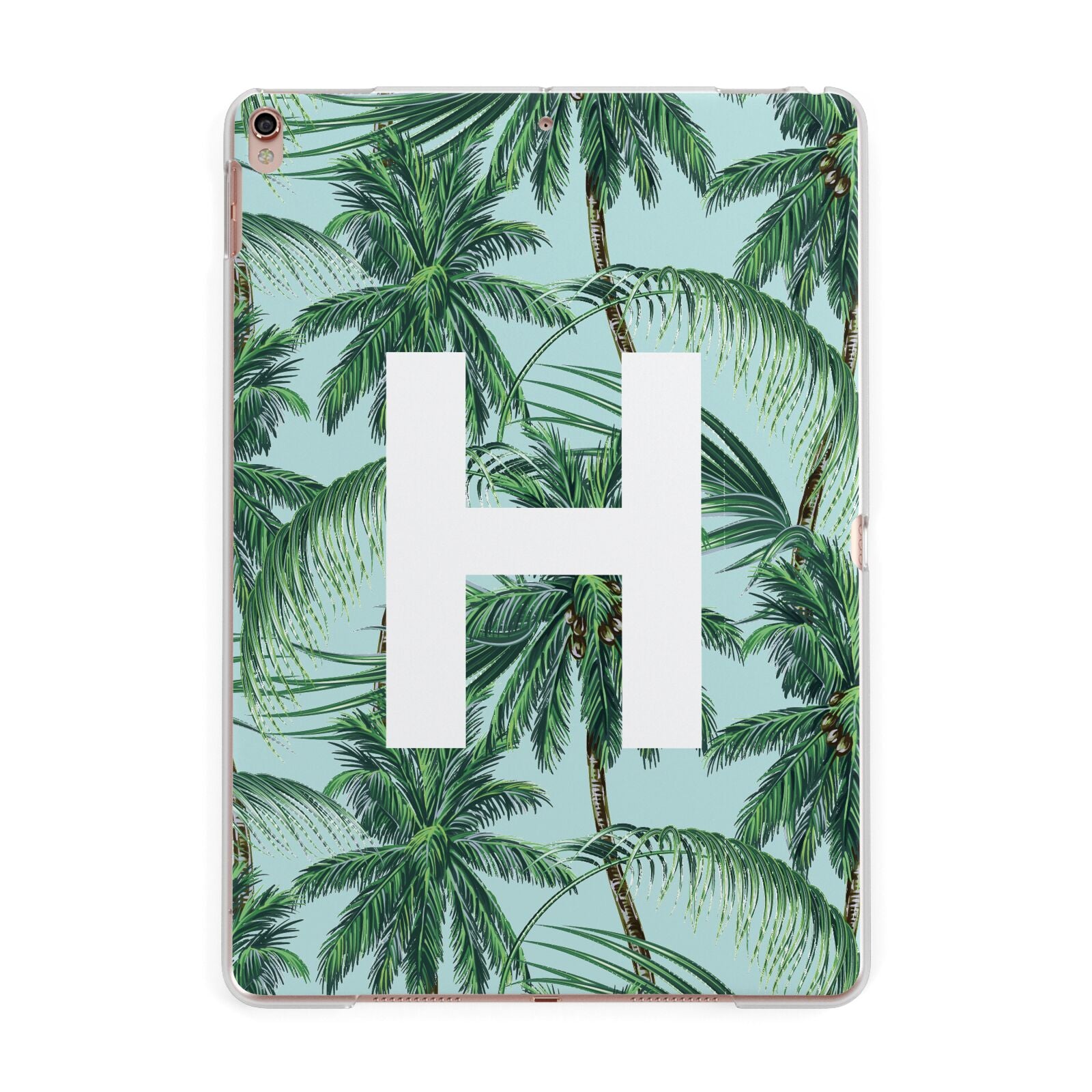 Personalised Palm Tree Tropical Apple iPad Rose Gold Case