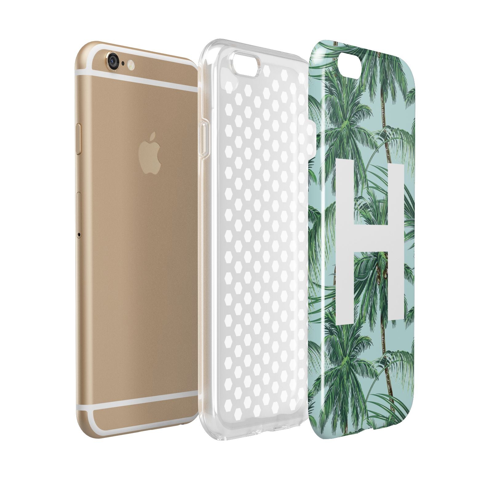 Personalised Palm Tree Tropical Apple iPhone 6 3D Tough Case Expanded view