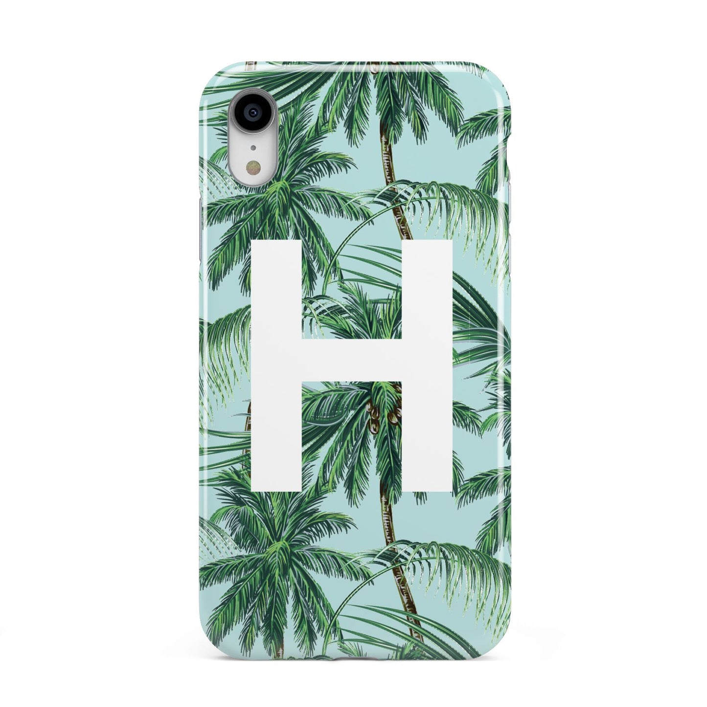 Personalised Palm Tree Tropical Apple iPhone XR White 3D Tough Case