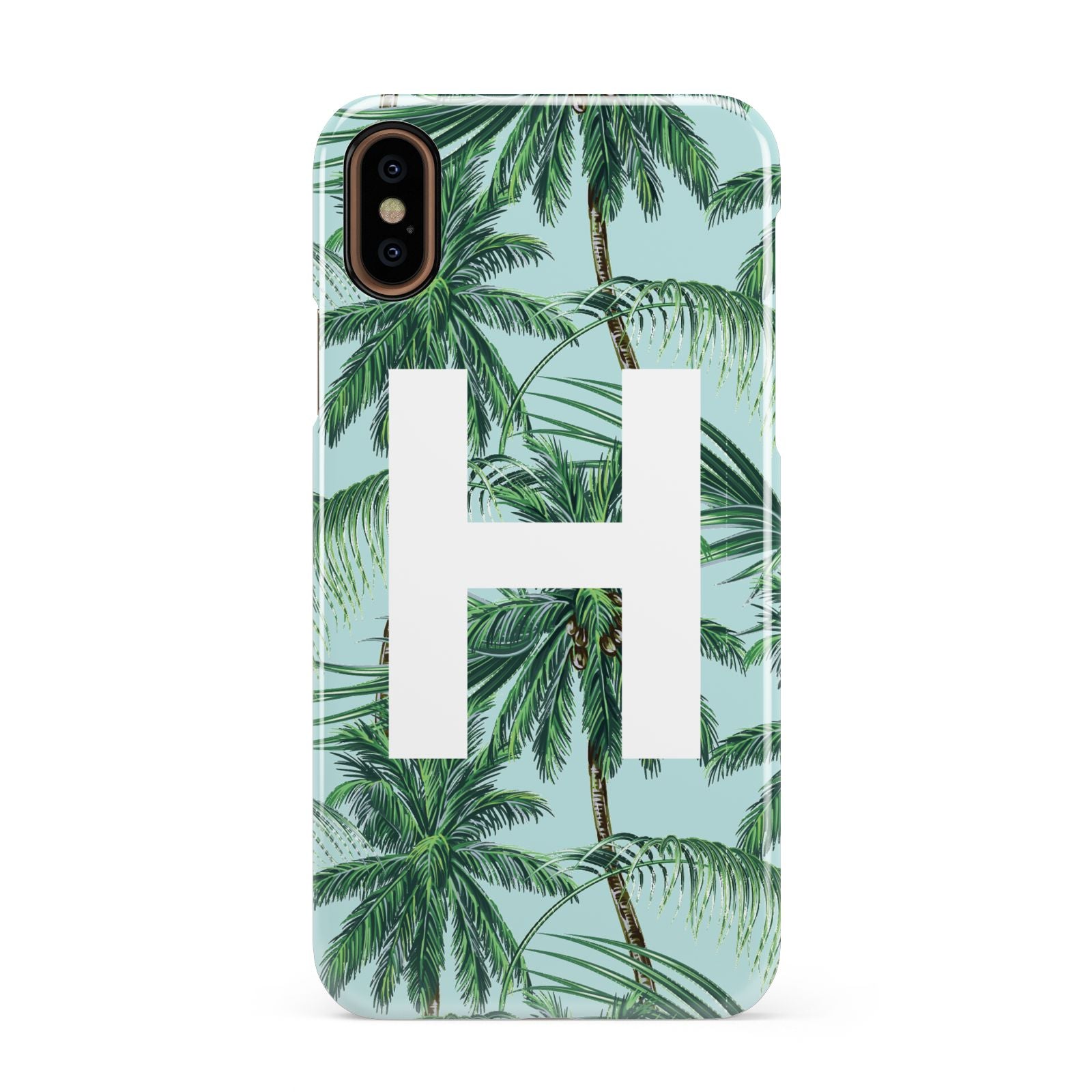 Personalised Palm Tree Tropical Apple iPhone XS 3D Snap Case