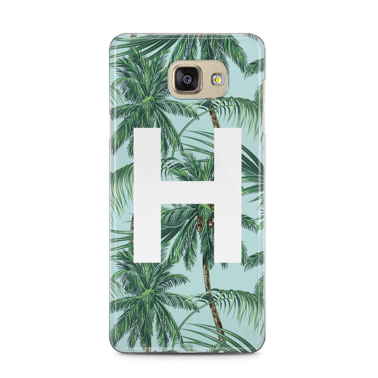 Personalised Palm Tree Tropical Samsung Galaxy A5 2016 Case on gold phone