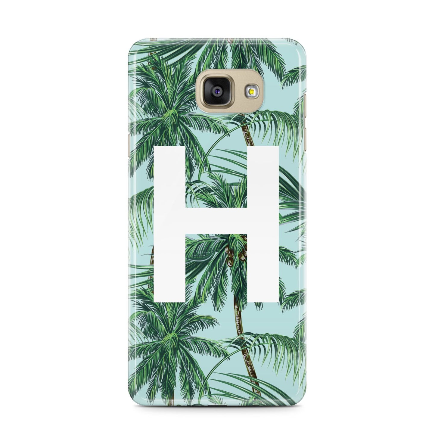 Personalised Palm Tree Tropical Samsung Galaxy A7 2016 Case on gold phone