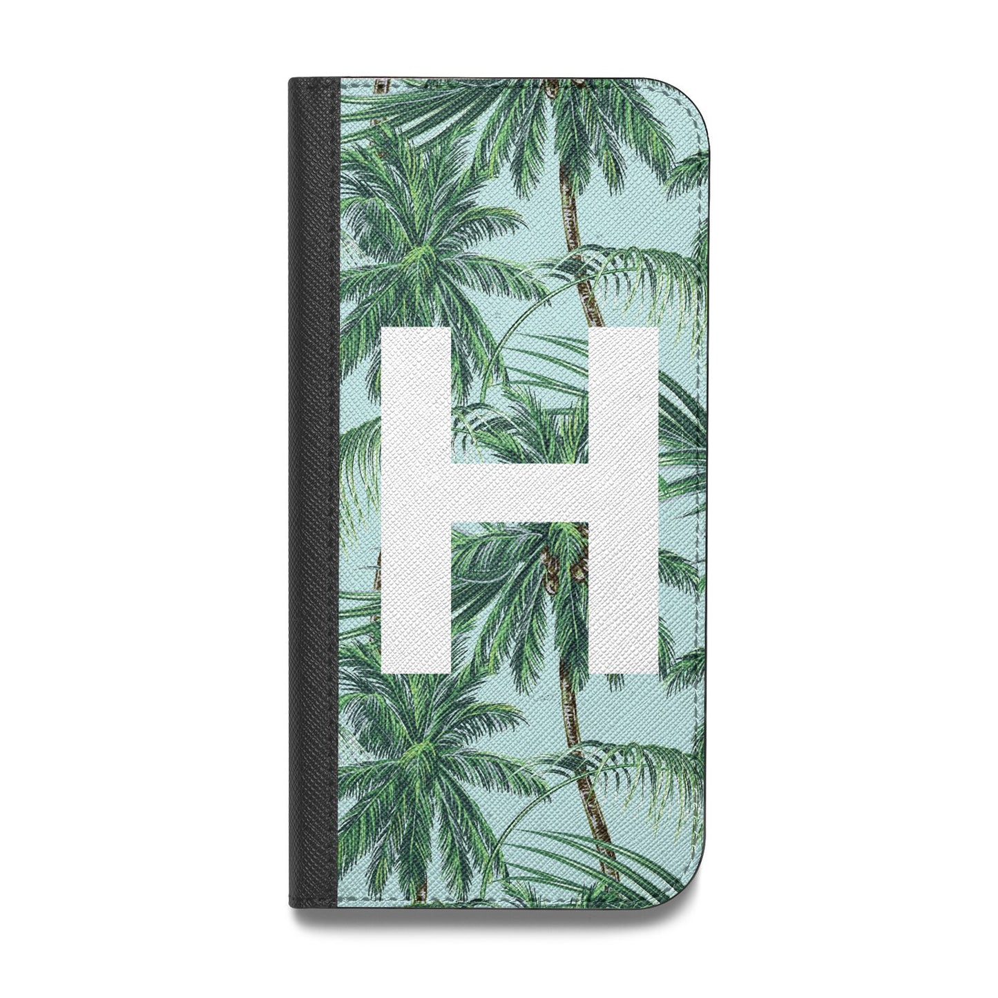 Personalised Palm Tree Tropical Vegan Leather Flip iPhone Case