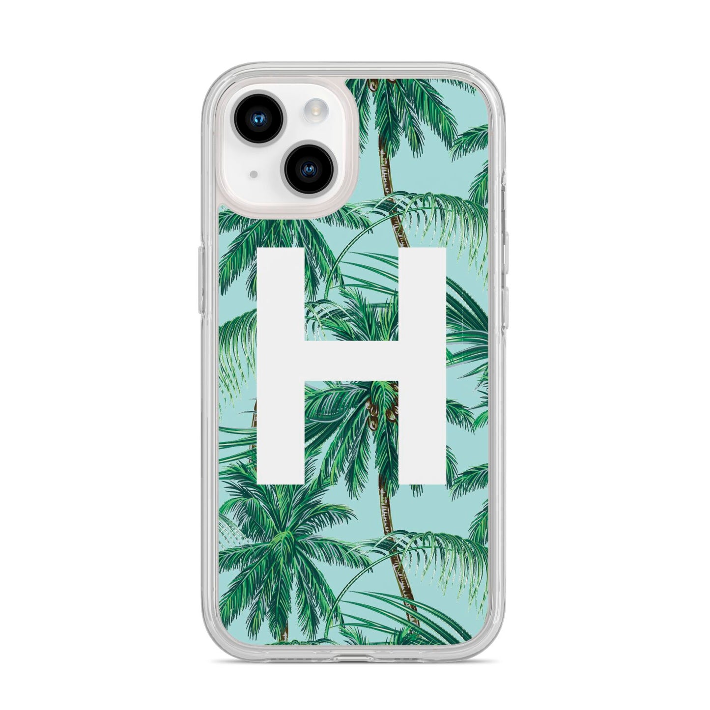 Personalised Palm Tree Tropical iPhone 14 Clear Tough Case Starlight