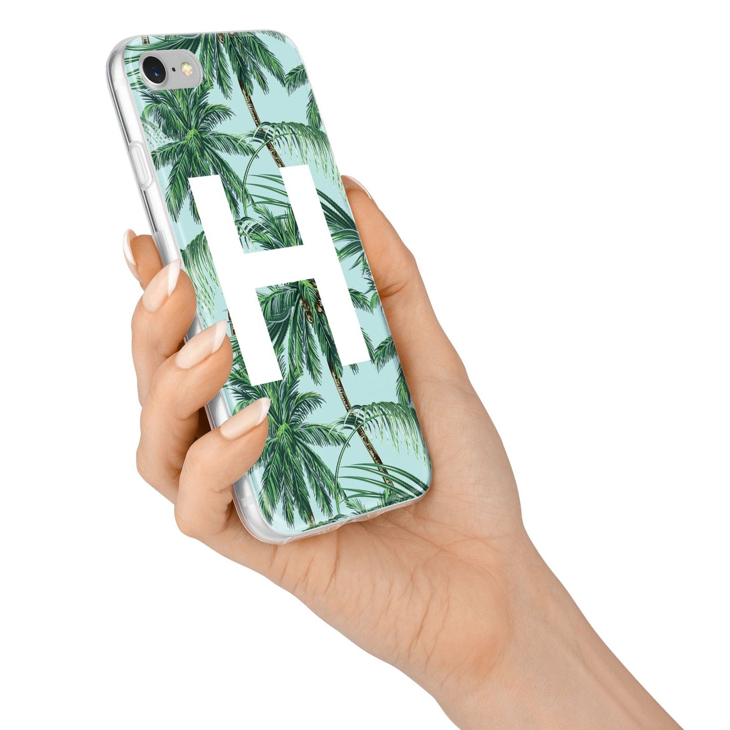 Personalised Palm Tree Tropical iPhone 7 Bumper Case on Silver iPhone Alternative Image