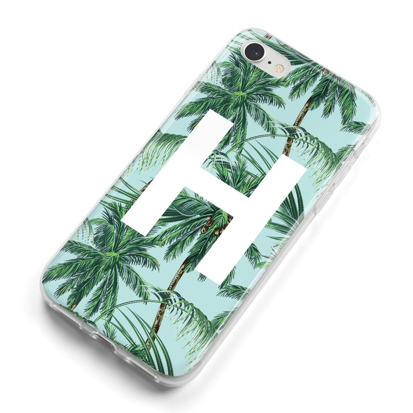 Personalised Palm Tree Tropical iPhone 8 Bumper Case on Silver iPhone Alternative Image