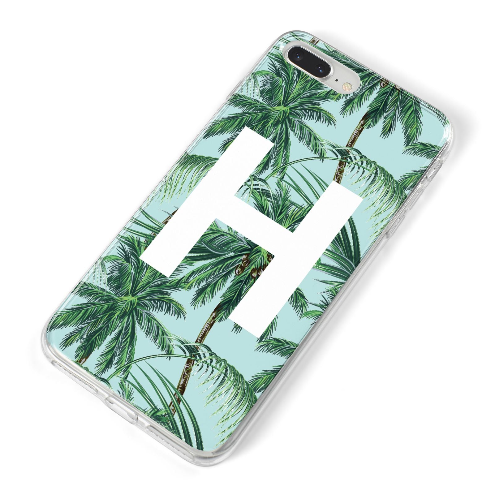 Personalised Palm Tree Tropical iPhone 8 Plus Bumper Case on Silver iPhone Alternative Image