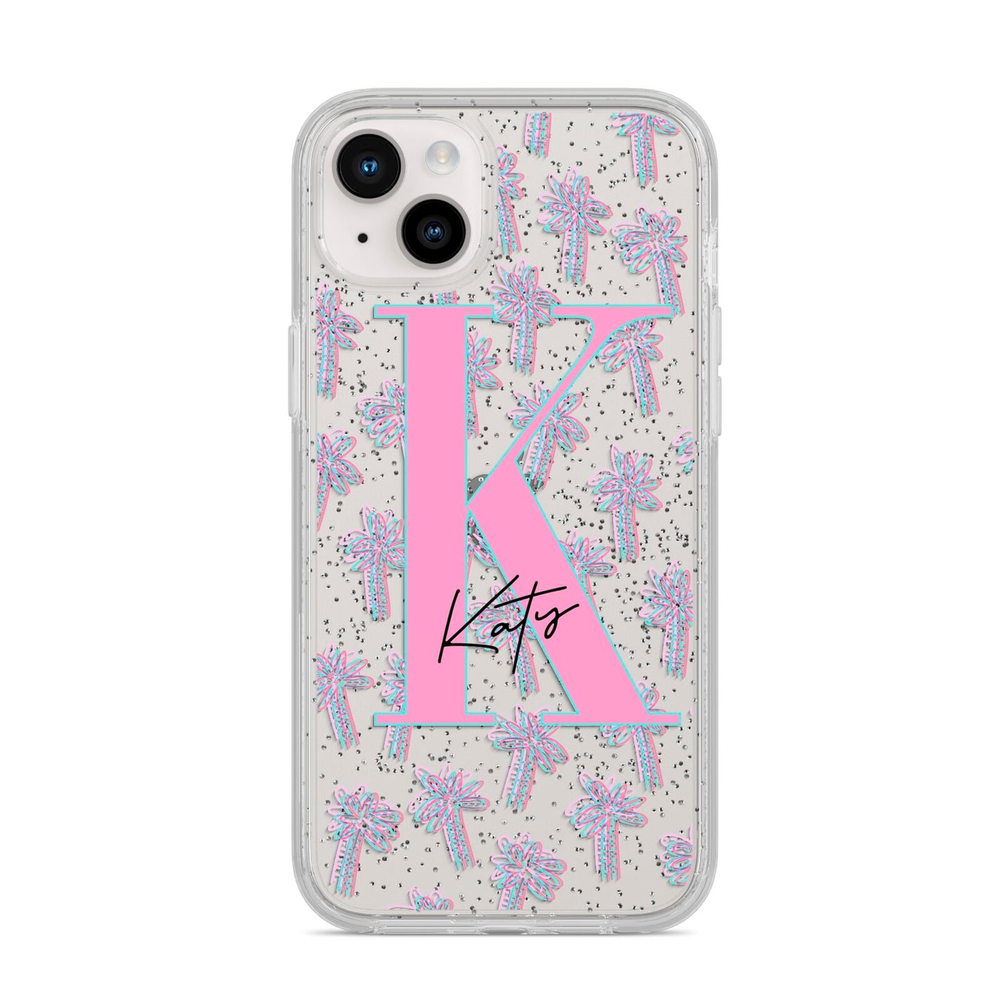 Personalised Palms iPhone 14 Plus Glitter Tough Case Starlight