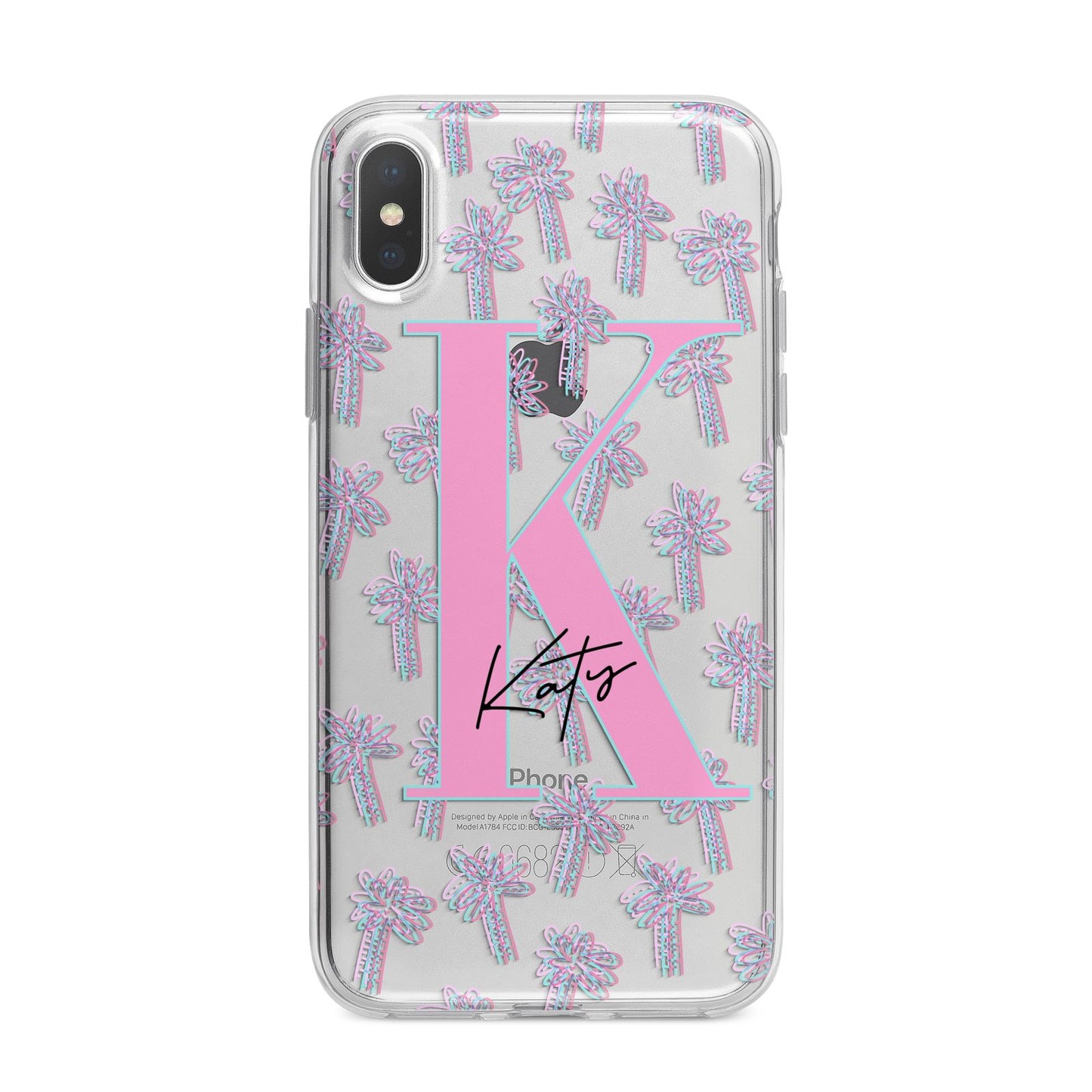 Personalised Palms iPhone X Bumper Case on Silver iPhone Alternative Image 1