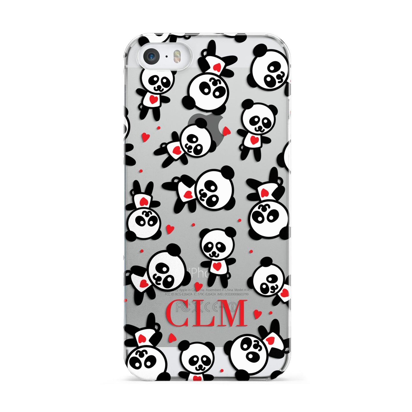 Personalised Panda Initials Apple iPhone 5 Case